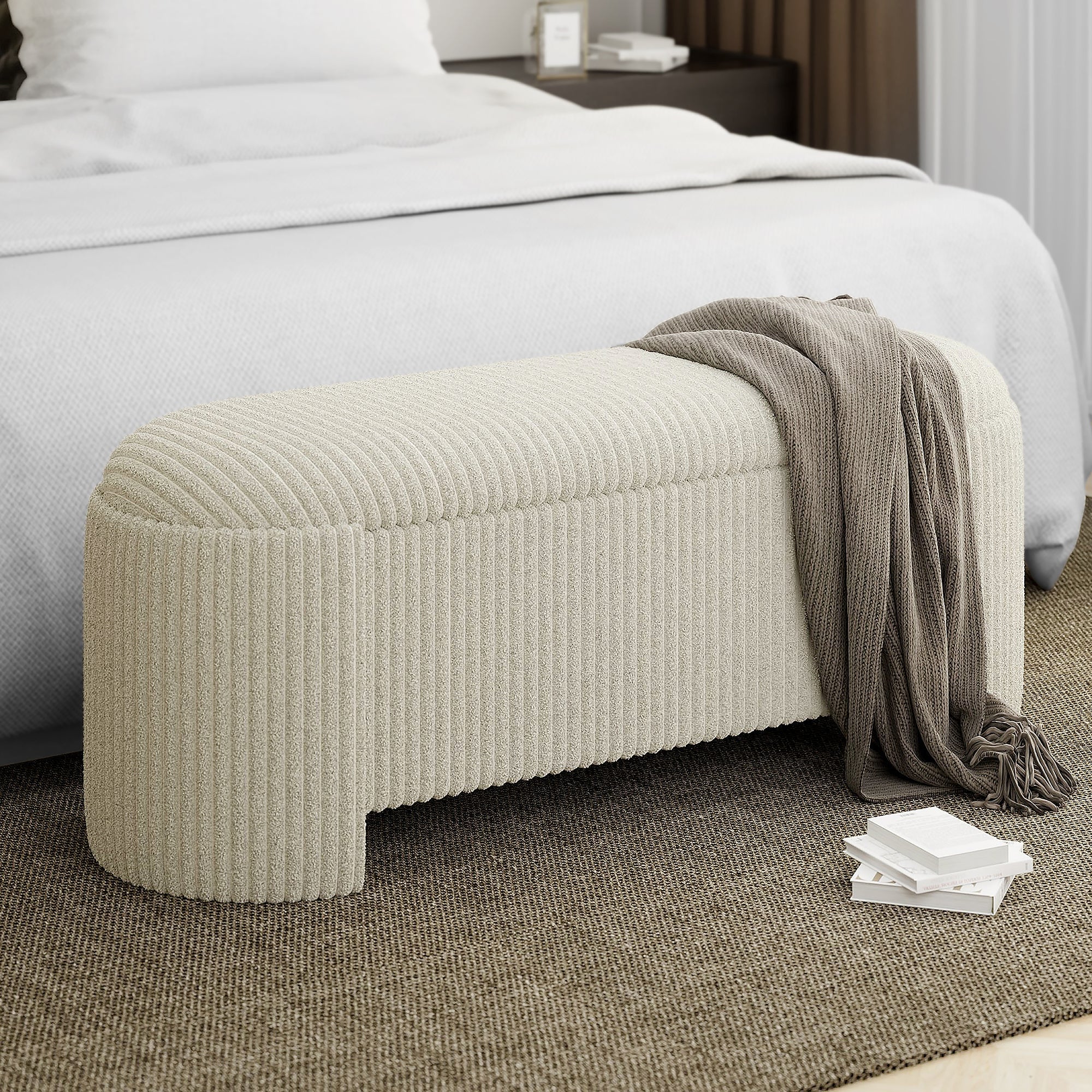 WorldwideCYBIL - STORAGE OTTOMAN - IVORY