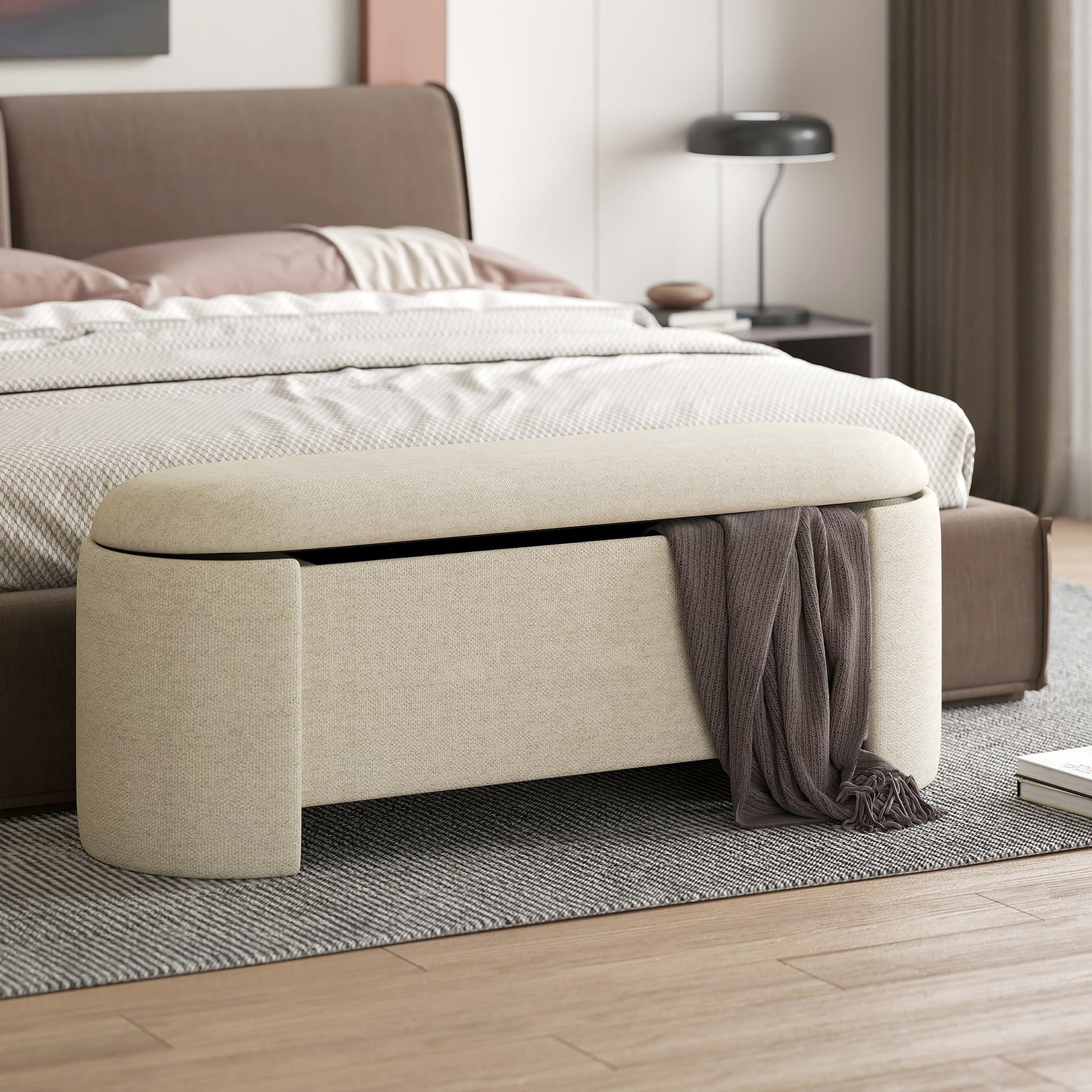 WorldwideDAPHNE - STORAGE OTTOMAN - BEIGE