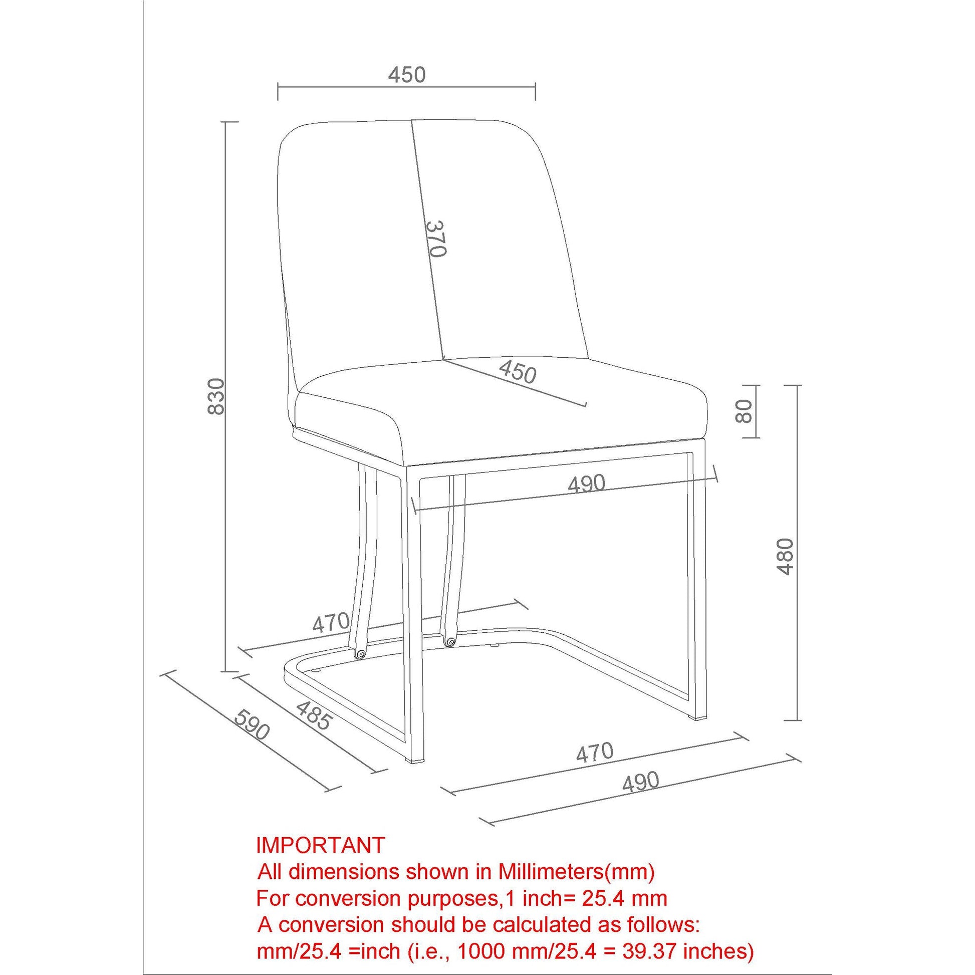 WorldwideDARIO - DINING CHAIR - CHARCOAL
