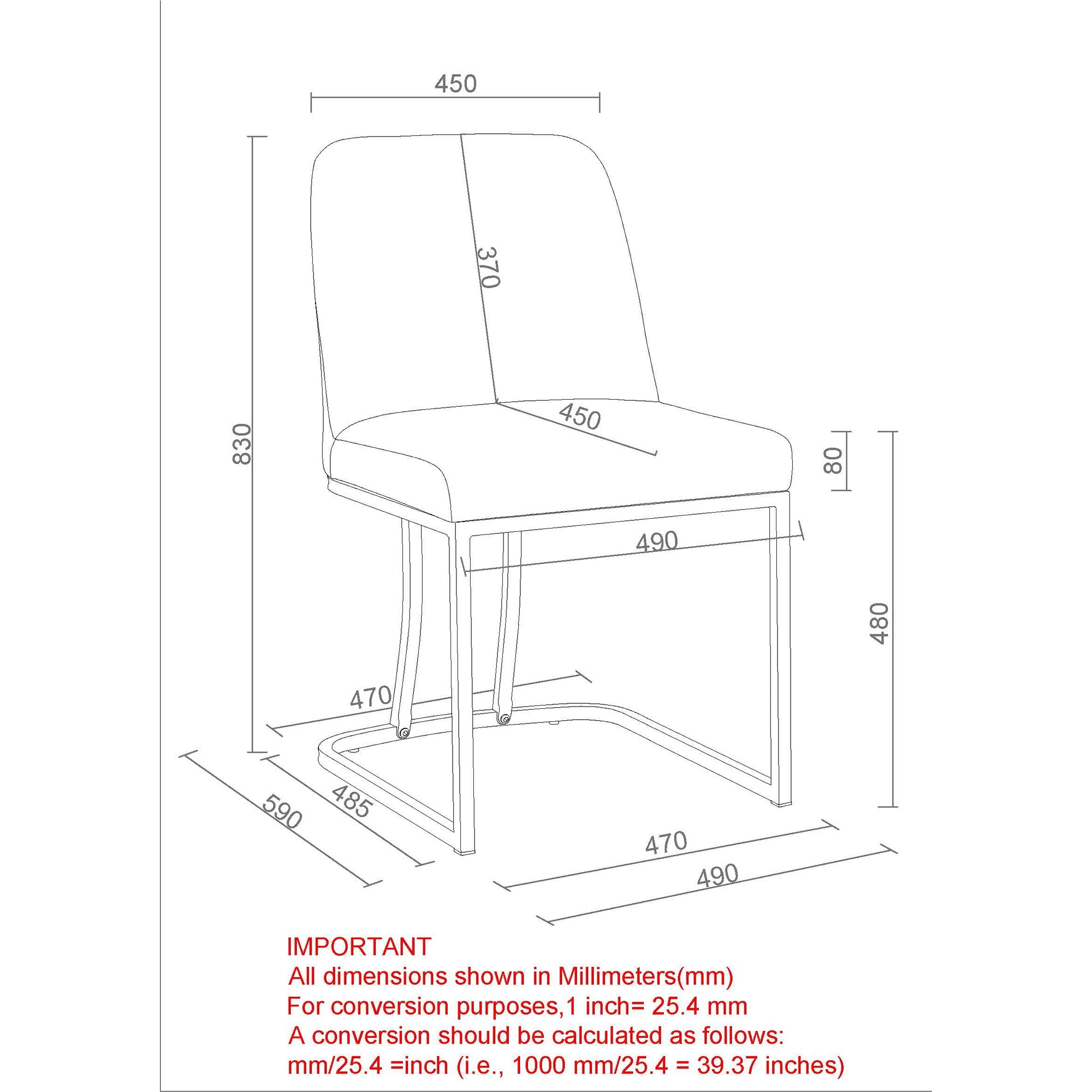 WorldwideDARIO - DINING CHAIR - CHARCOAL