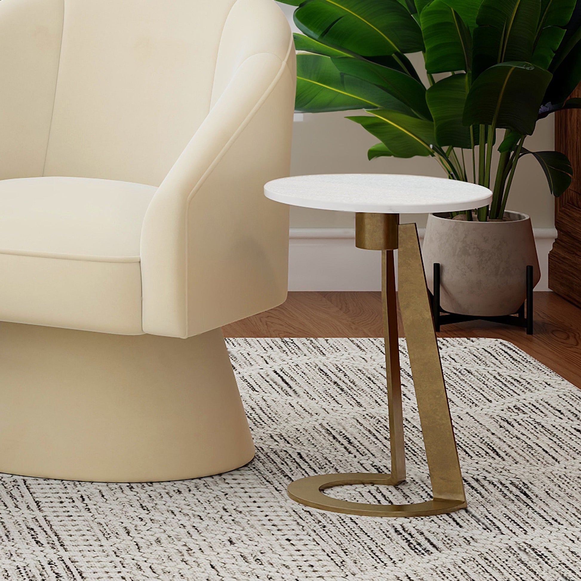 WorldwideDEVAS - ACCENT TABLE - WHITE