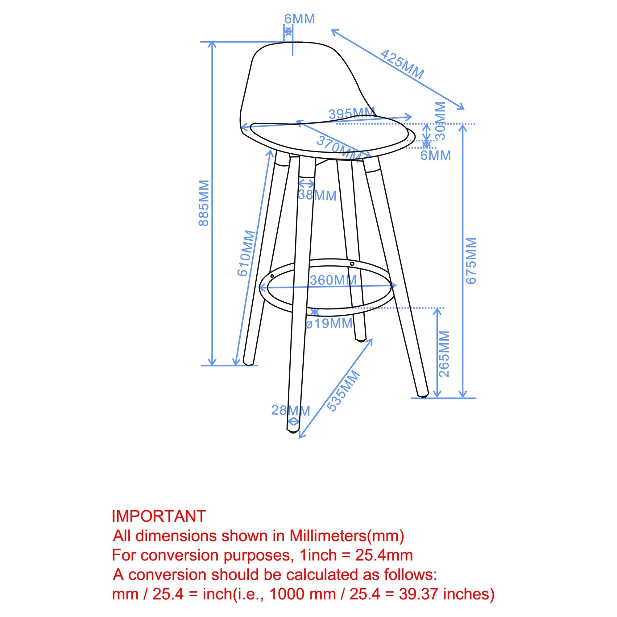 WorldwideDIABLO - 26" COUNTER STOOL - WHITE