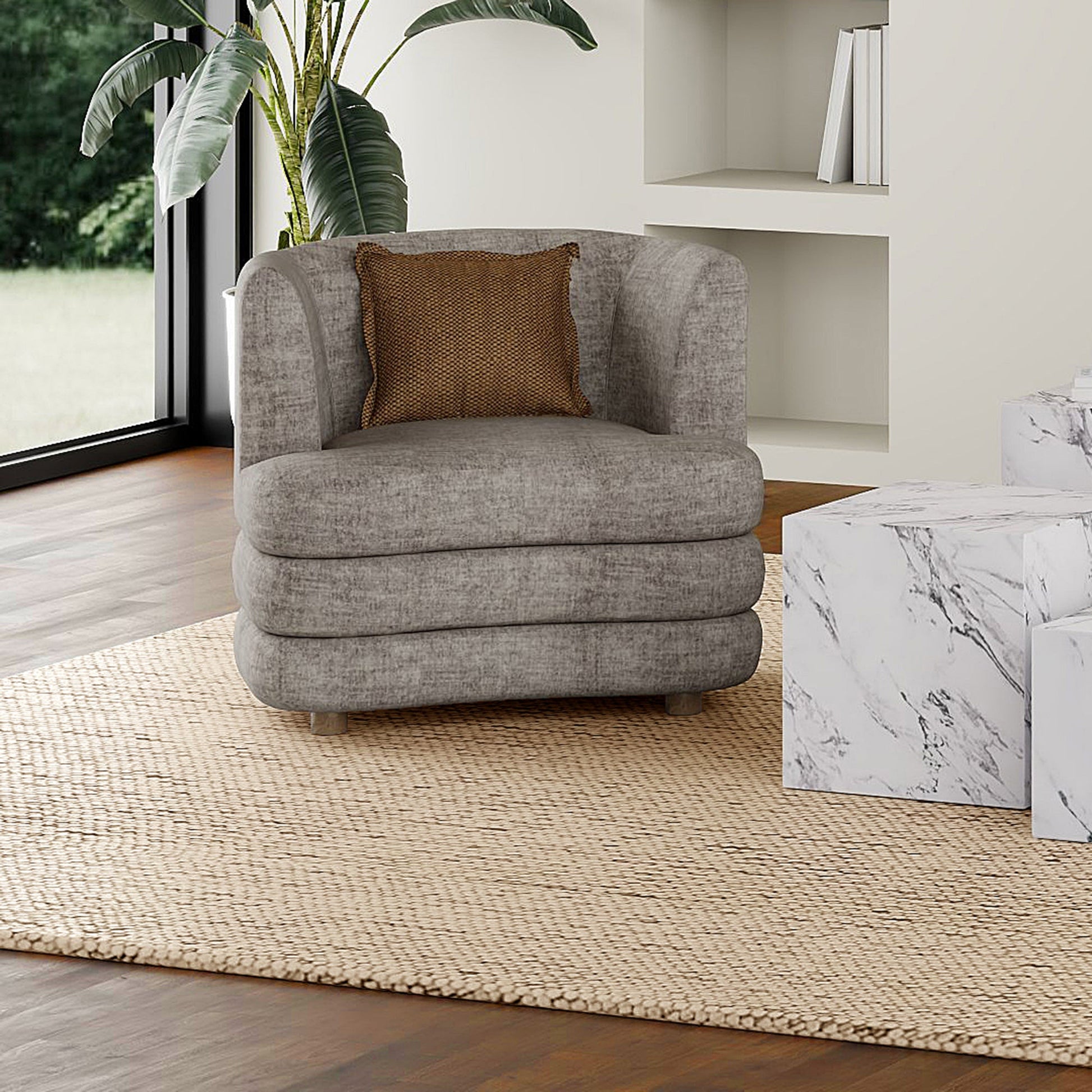 WorldwideDORIAN - ACCENT CHAIR - DARK TAUPE