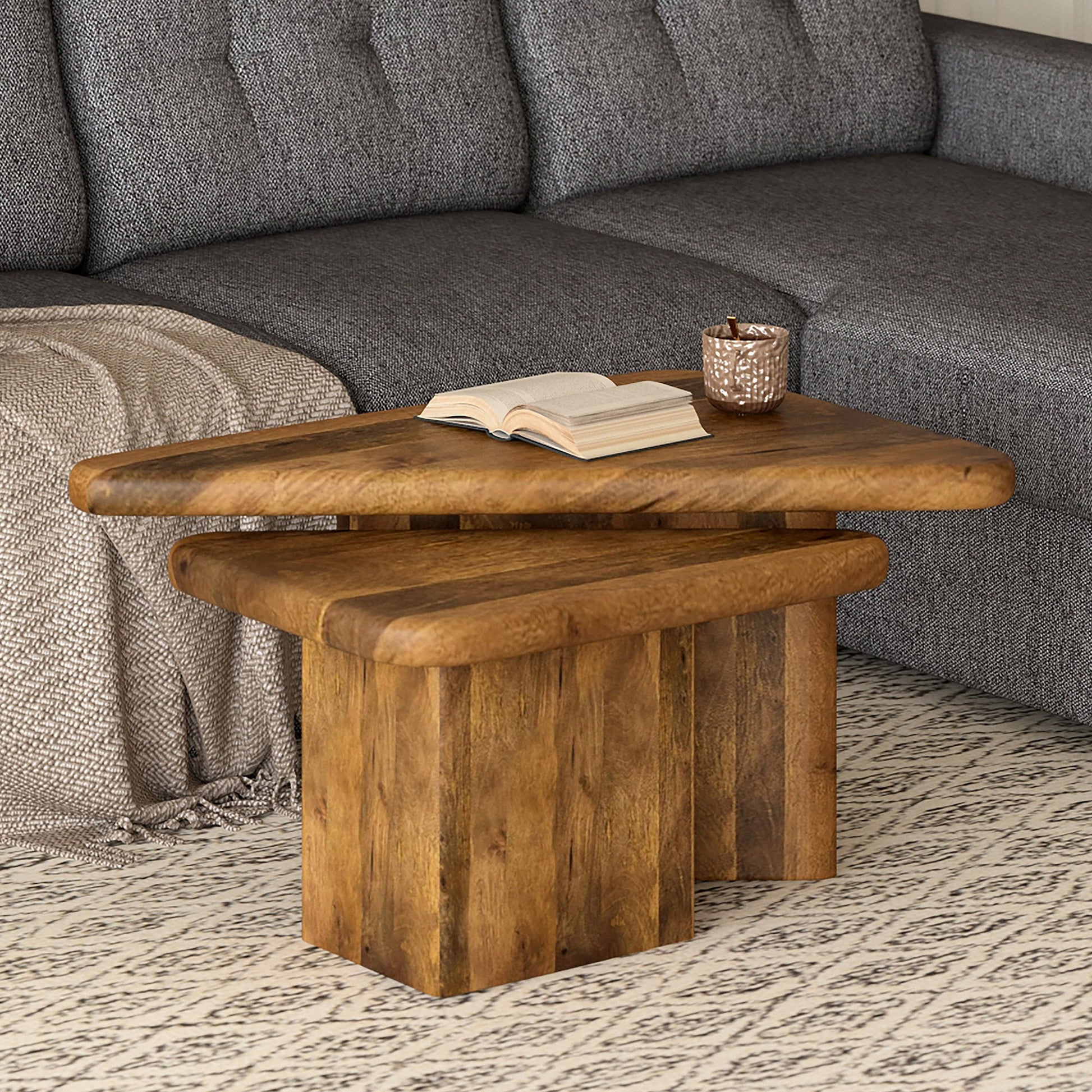 WorldwideDRACO - 2PC COFFEE TABLE - WALNUT