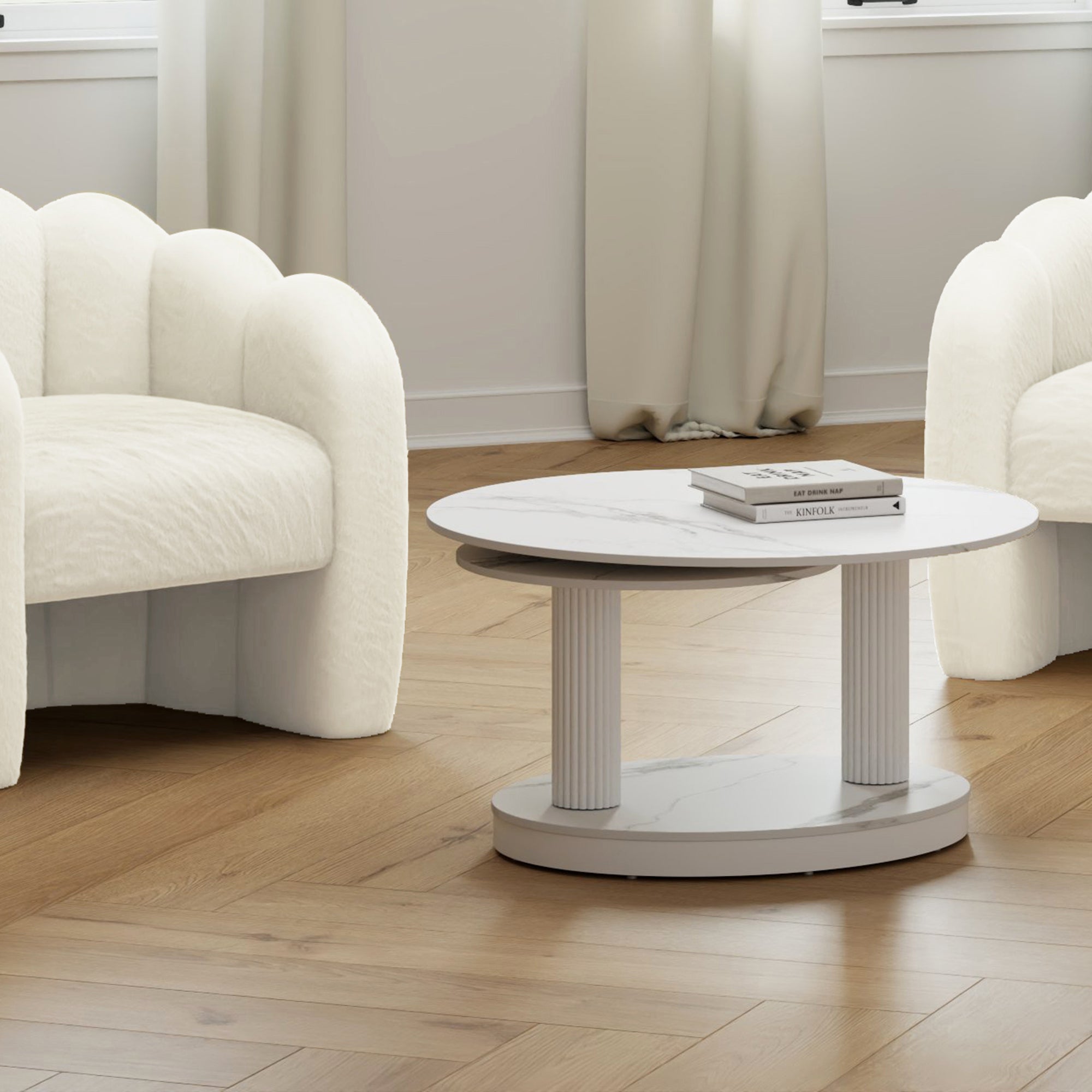 WorldwideELARA - COFFEE TABLE - WHITE