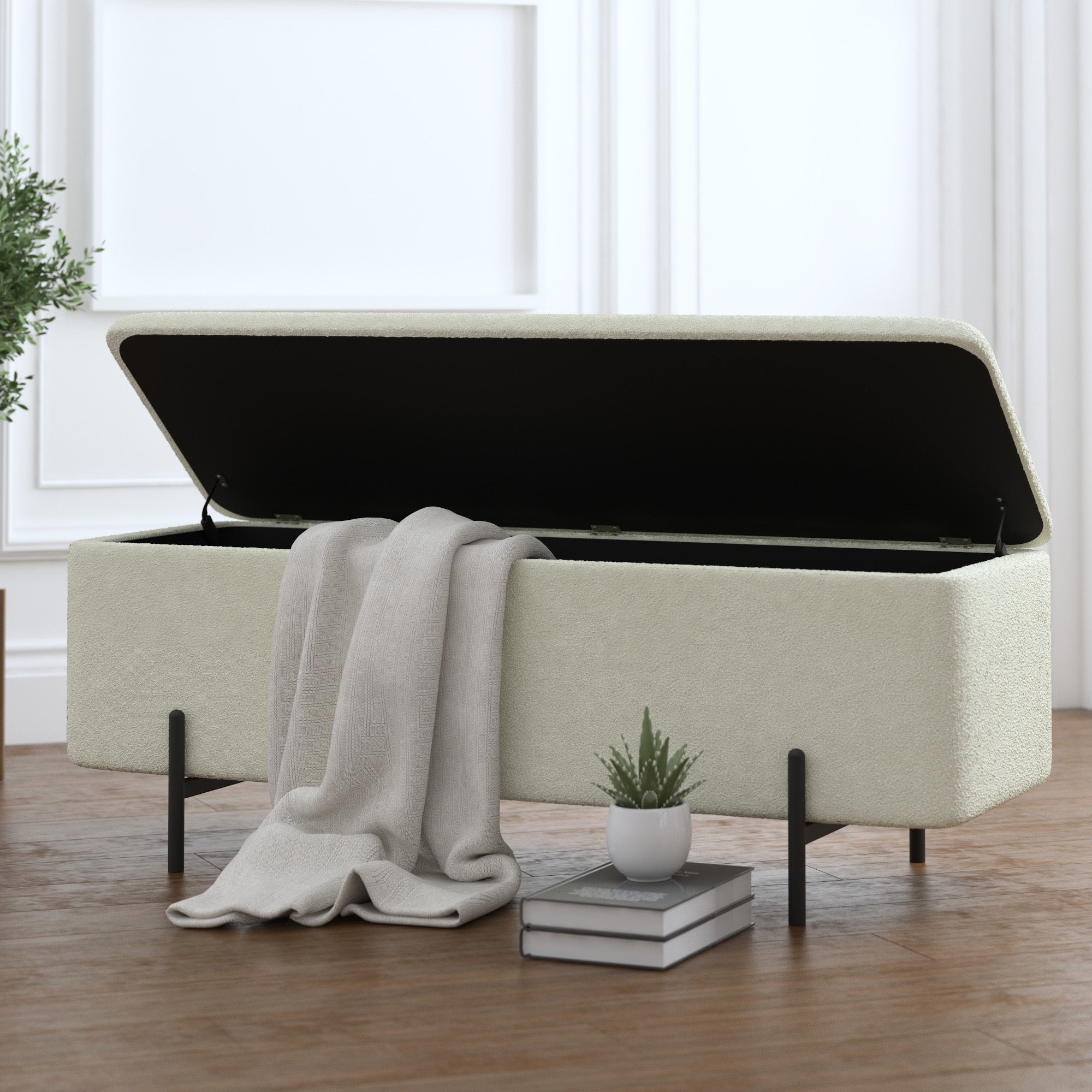 WorldwideERZO - STORAGE OTTOMAN - WHITE