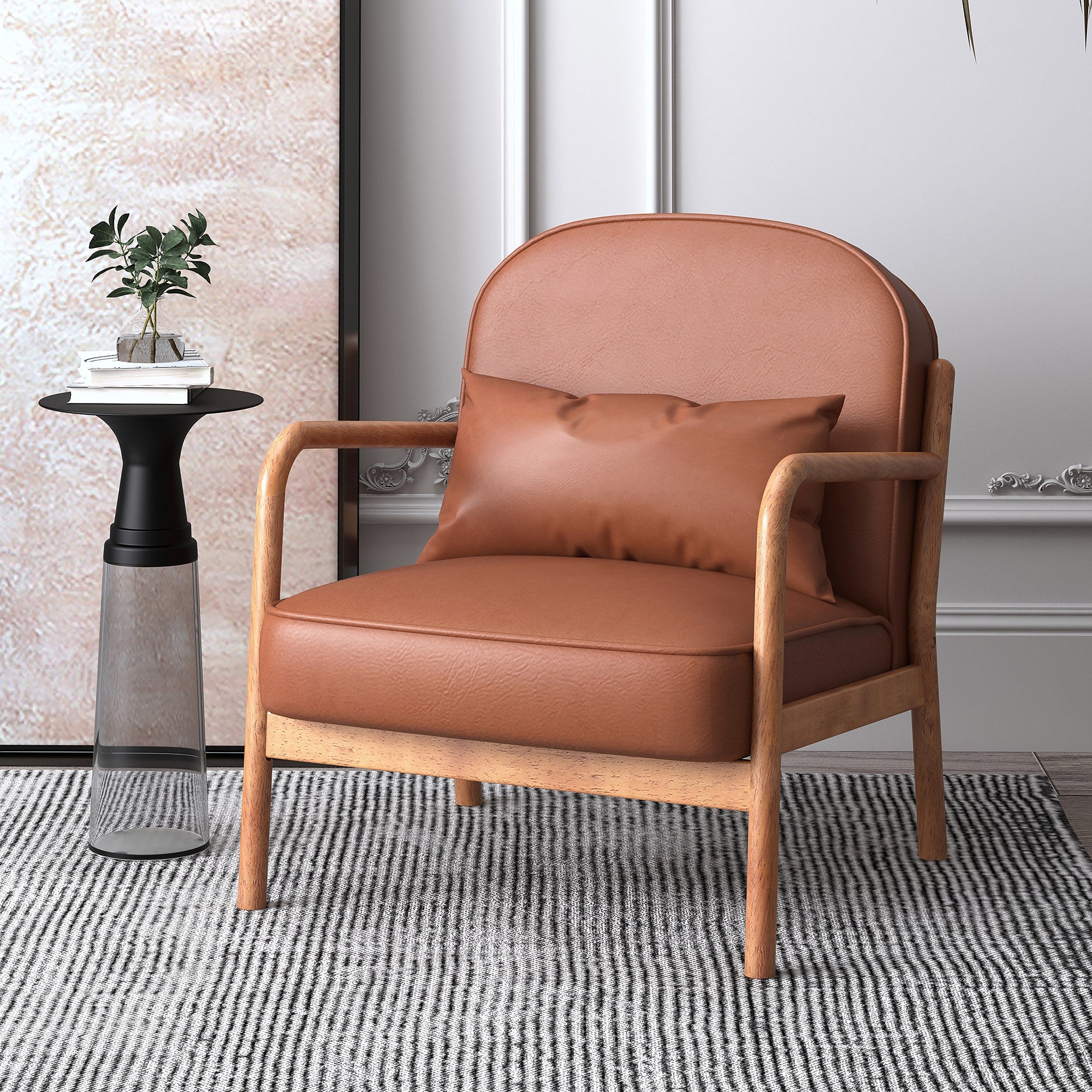 WorldwideFANI - ACCENT CHAIR PU - SADDLE