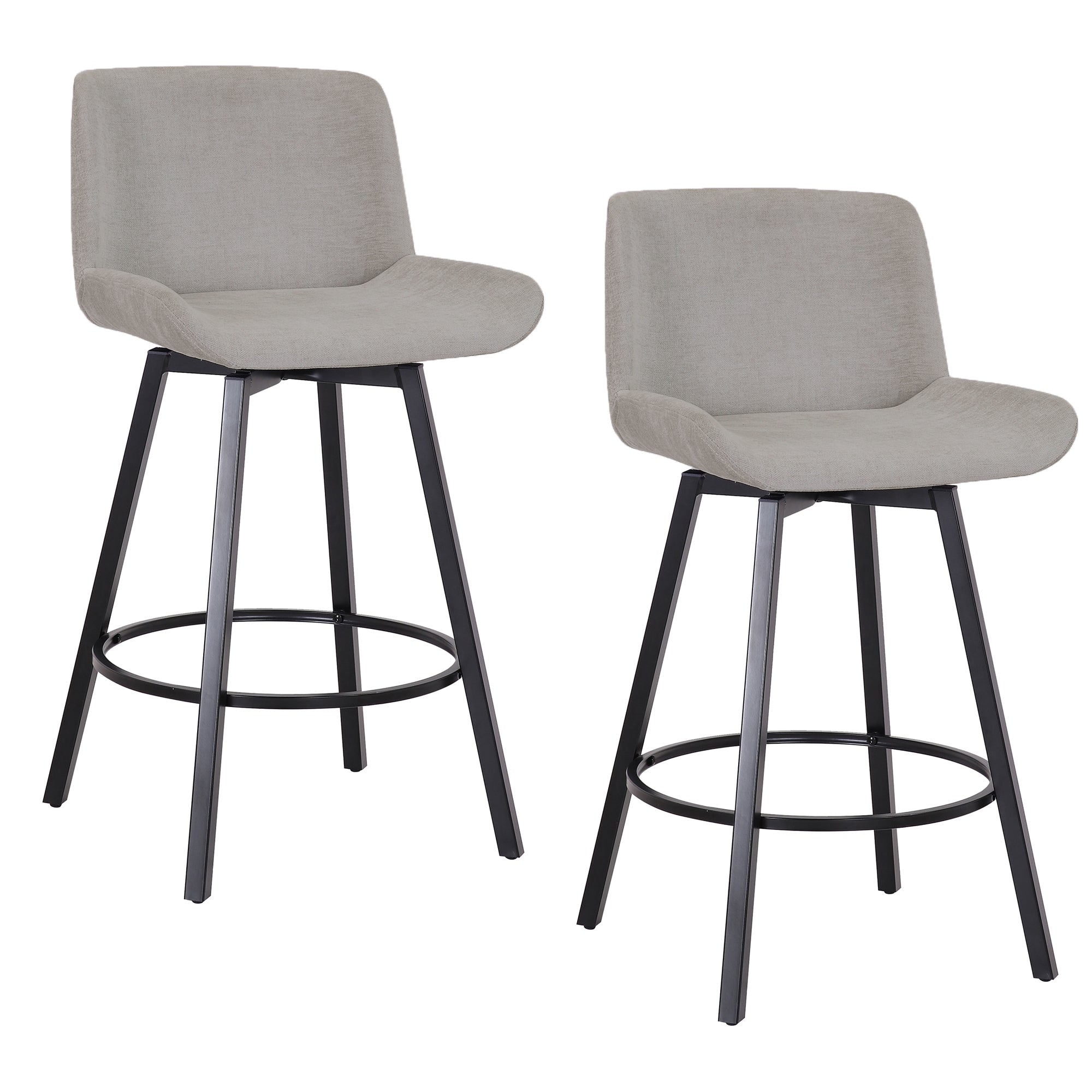 WorldwideFERN - 26'' COUNTER STOOL FABRIC - GREY