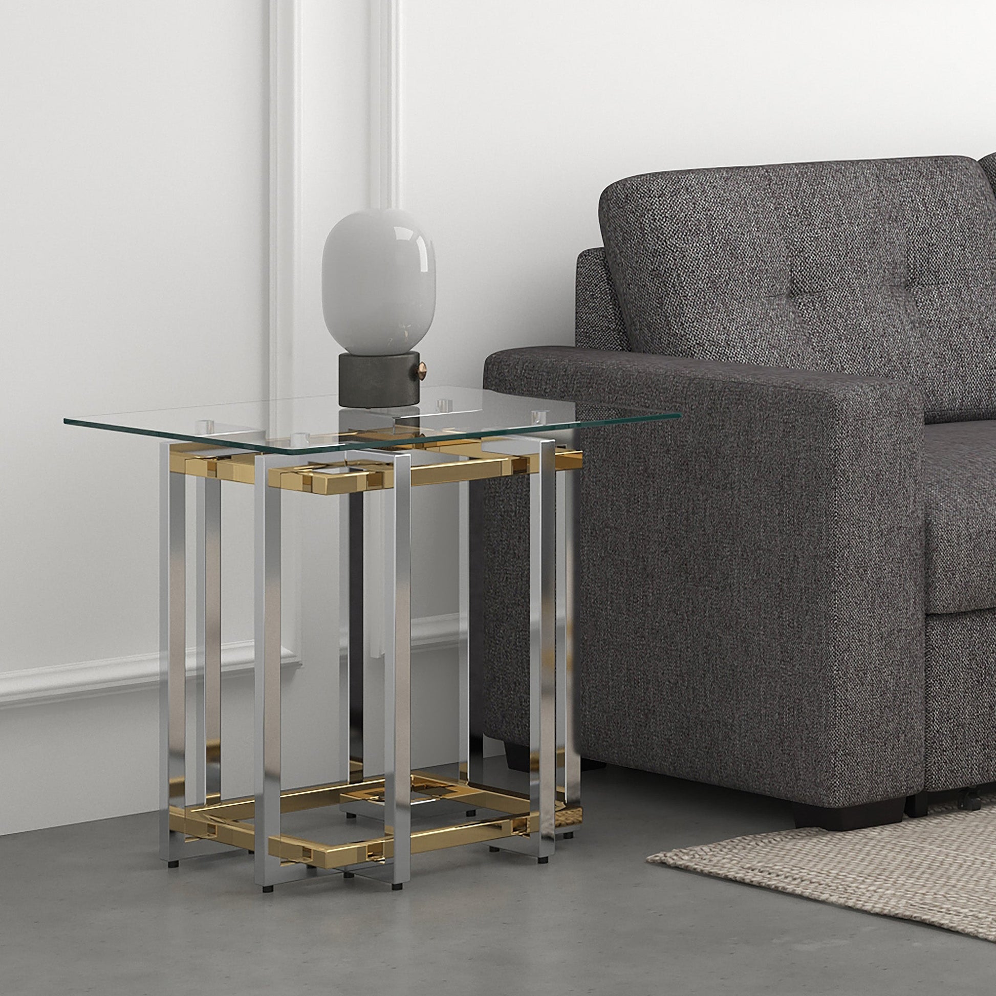 WorldwideFLORINA - ACCENT TABLE - SILVER/GOLD