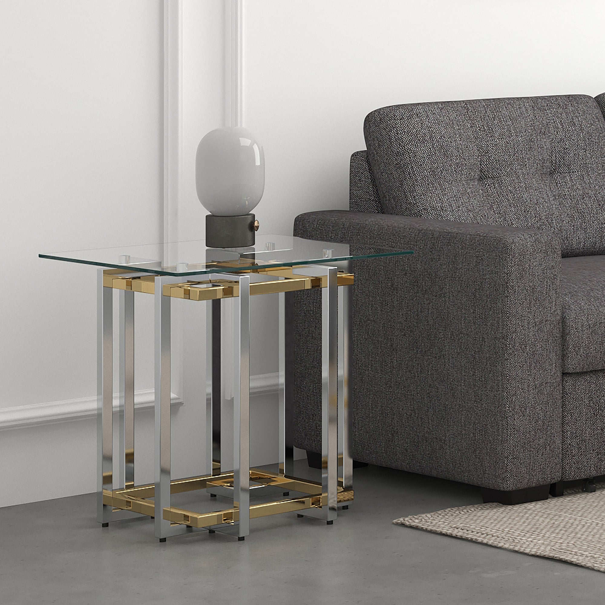 WorldwideFLORINA - ACCENT TABLE - SILVER/GOLD