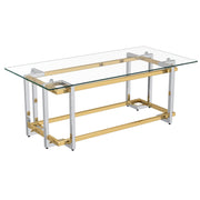 WorldwideFLORINA - RECT COFFEE TABLE - SILVER/GOLD