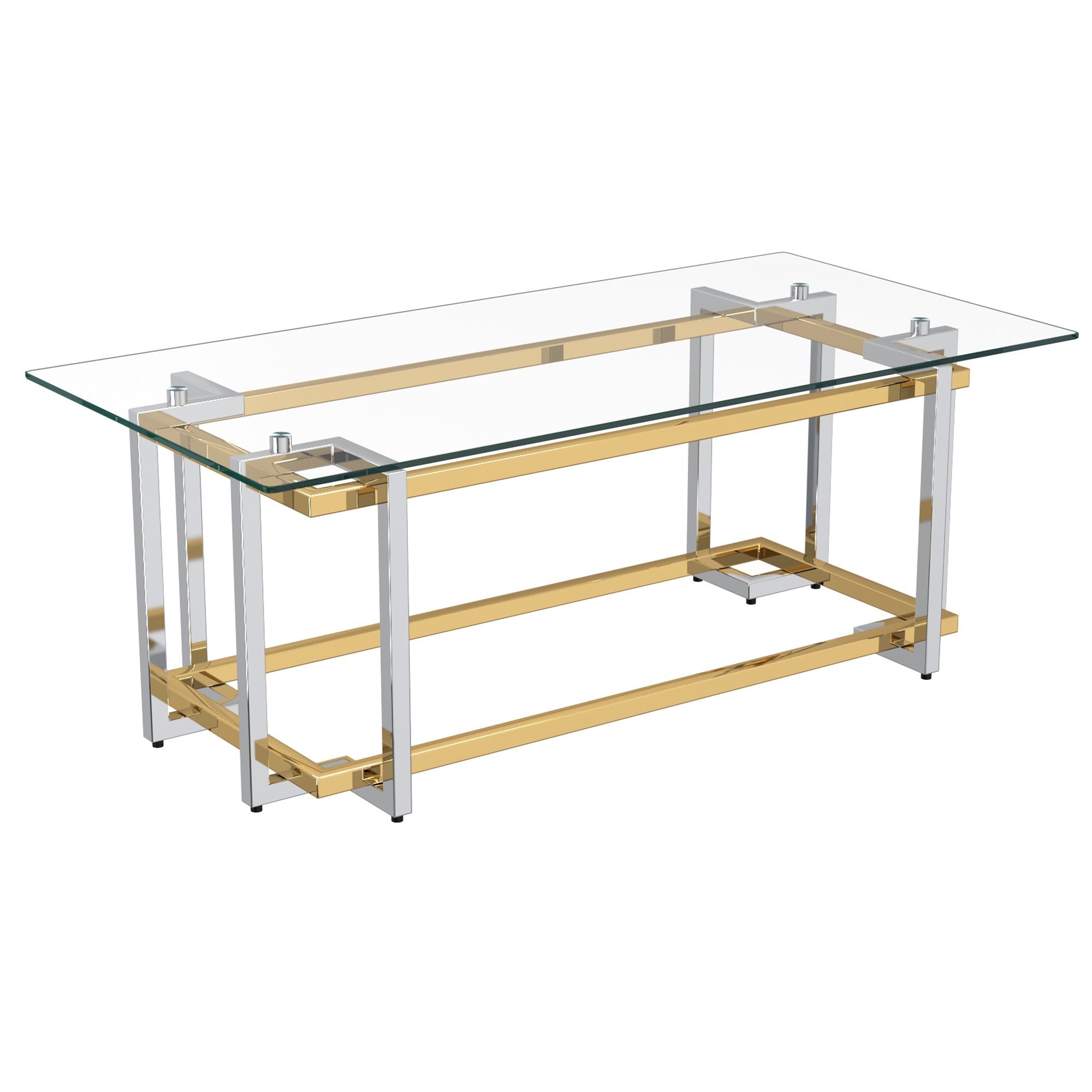 WorldwideFLORINA - RECT COFFEE TABLE - SILVER/GOLD