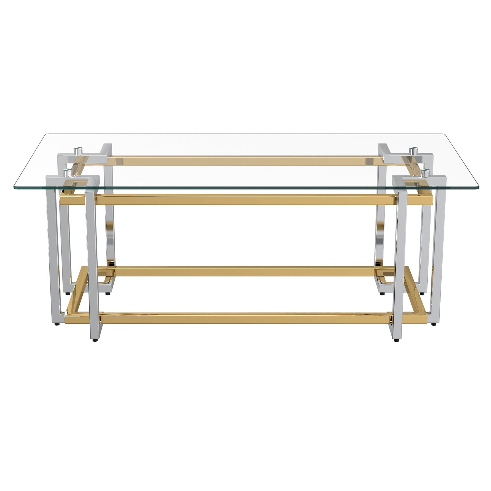 WorldwideFLORINA - RECT COFFEE TABLE - SILVER/GOLD
