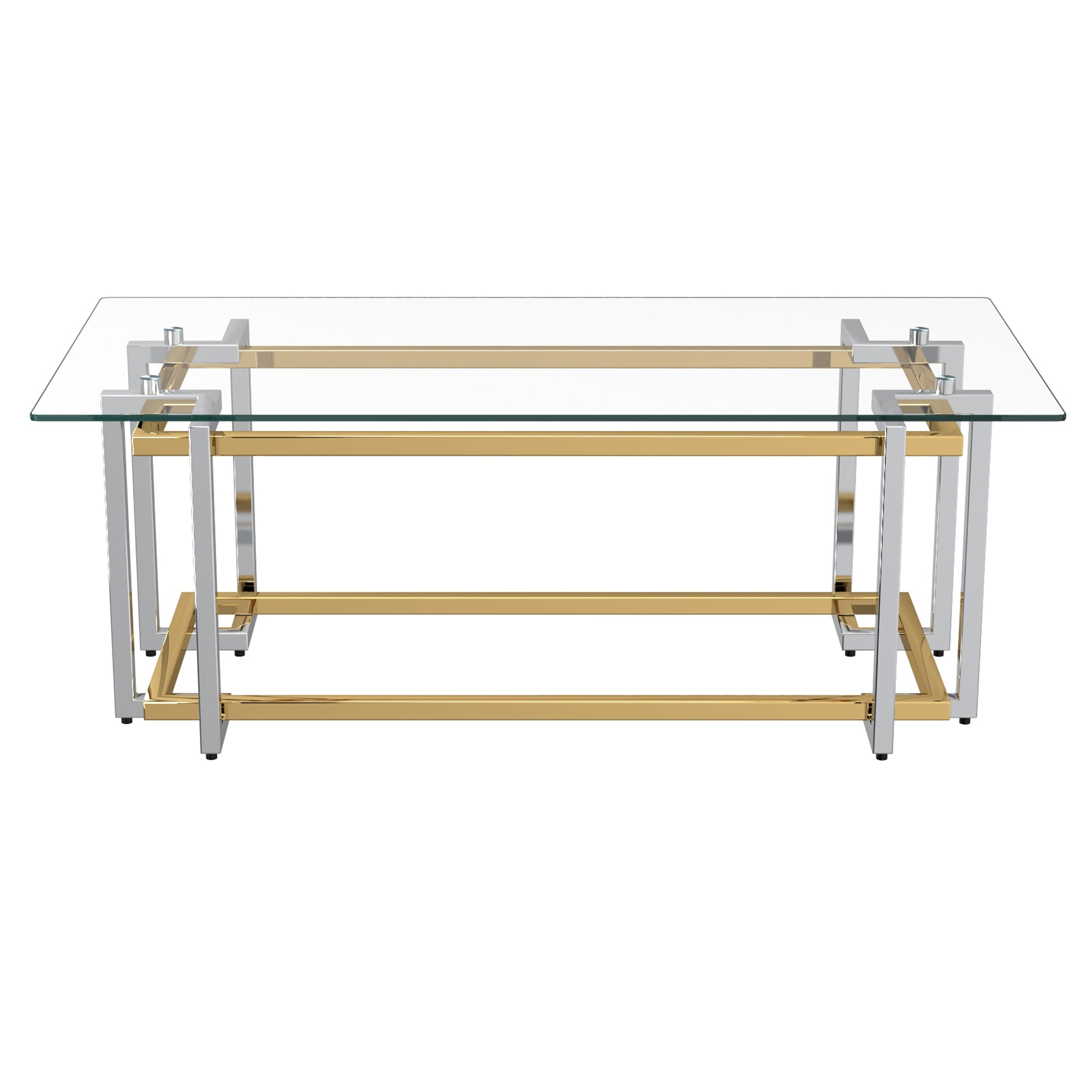 WorldwideFLORINA - RECT COFFEE TABLE - SILVER/GOLD