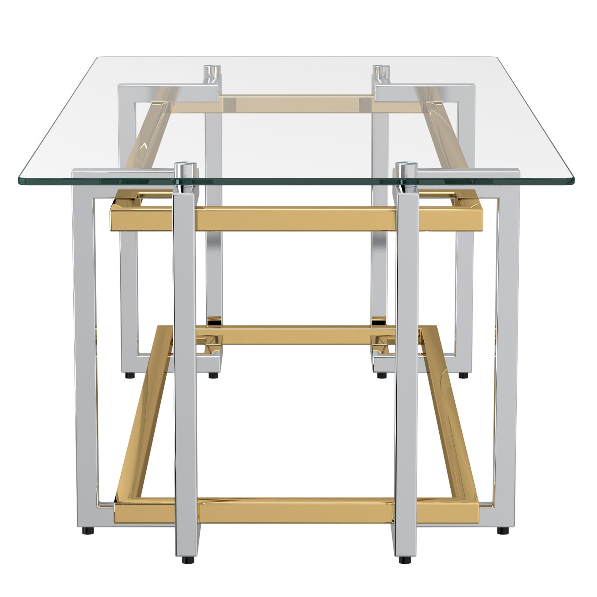 WorldwideFLORINA - RECT COFFEE TABLE - SILVER/GOLD