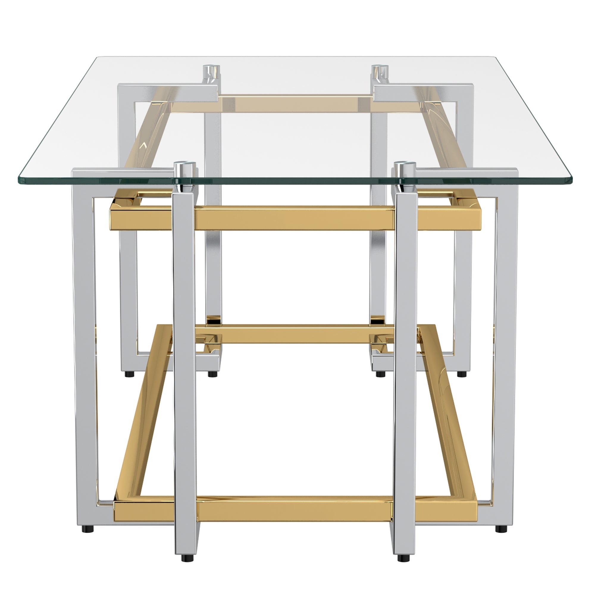 WorldwideFLORINA - RECT COFFEE TABLE - SILVER/GOLD