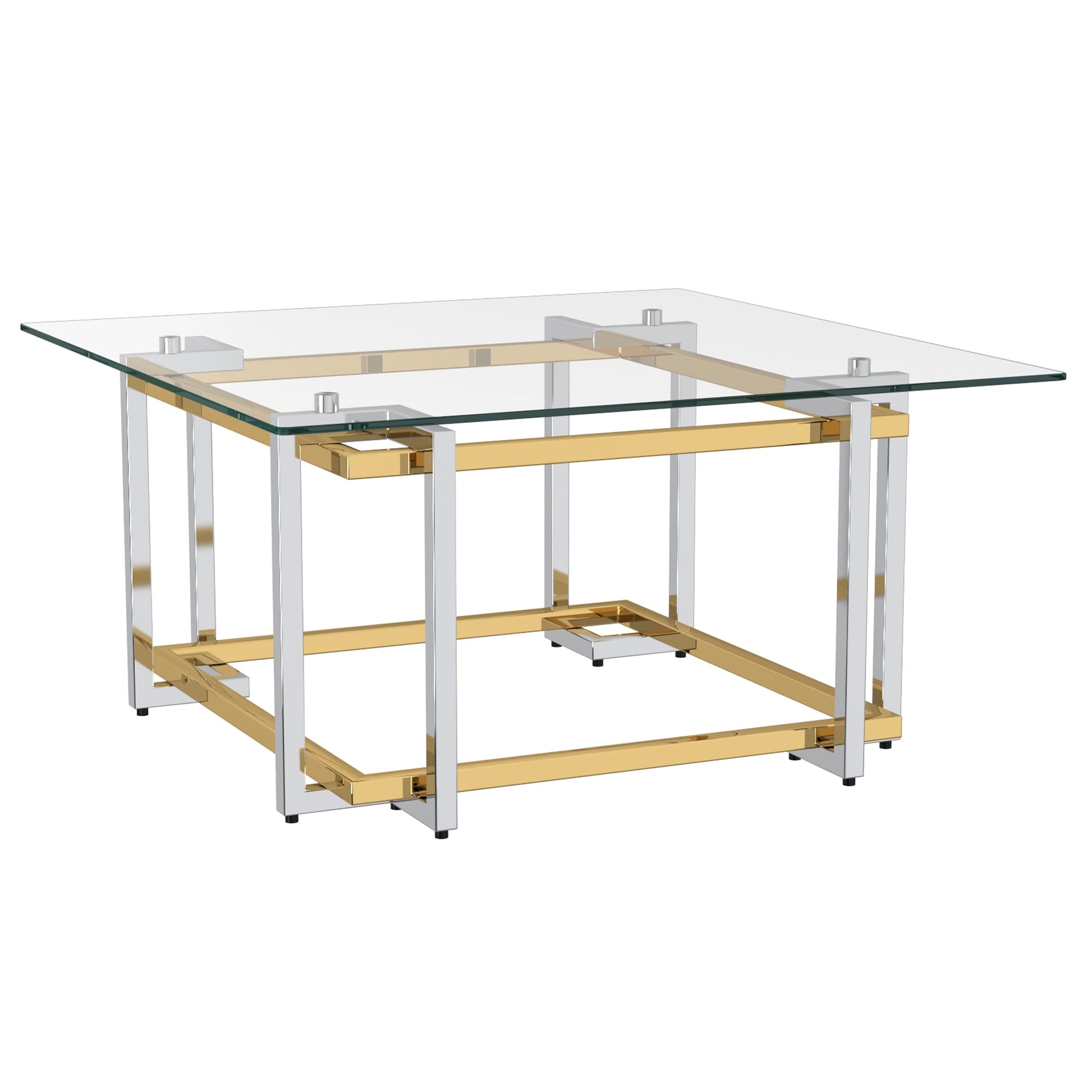 WorldwideFLORINA - SQ COFFEE TABLE - SILVER/GOLD