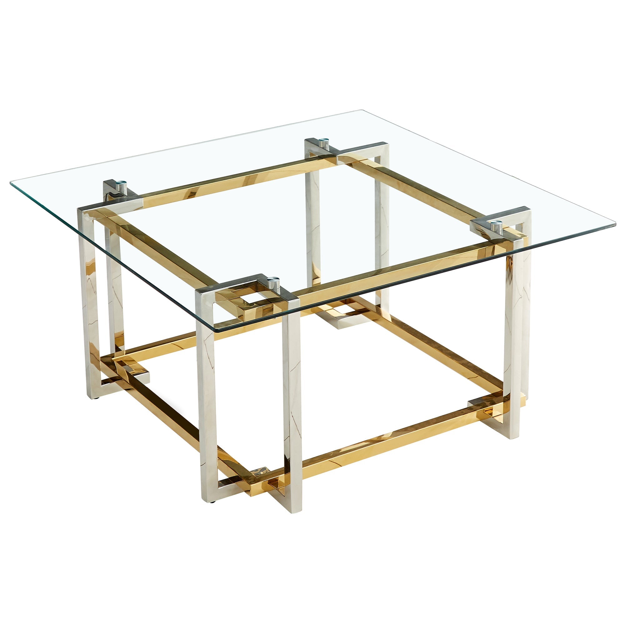 WorldwideFLORINA - SQ COFFEE TABLE - SILVER/GOLD
