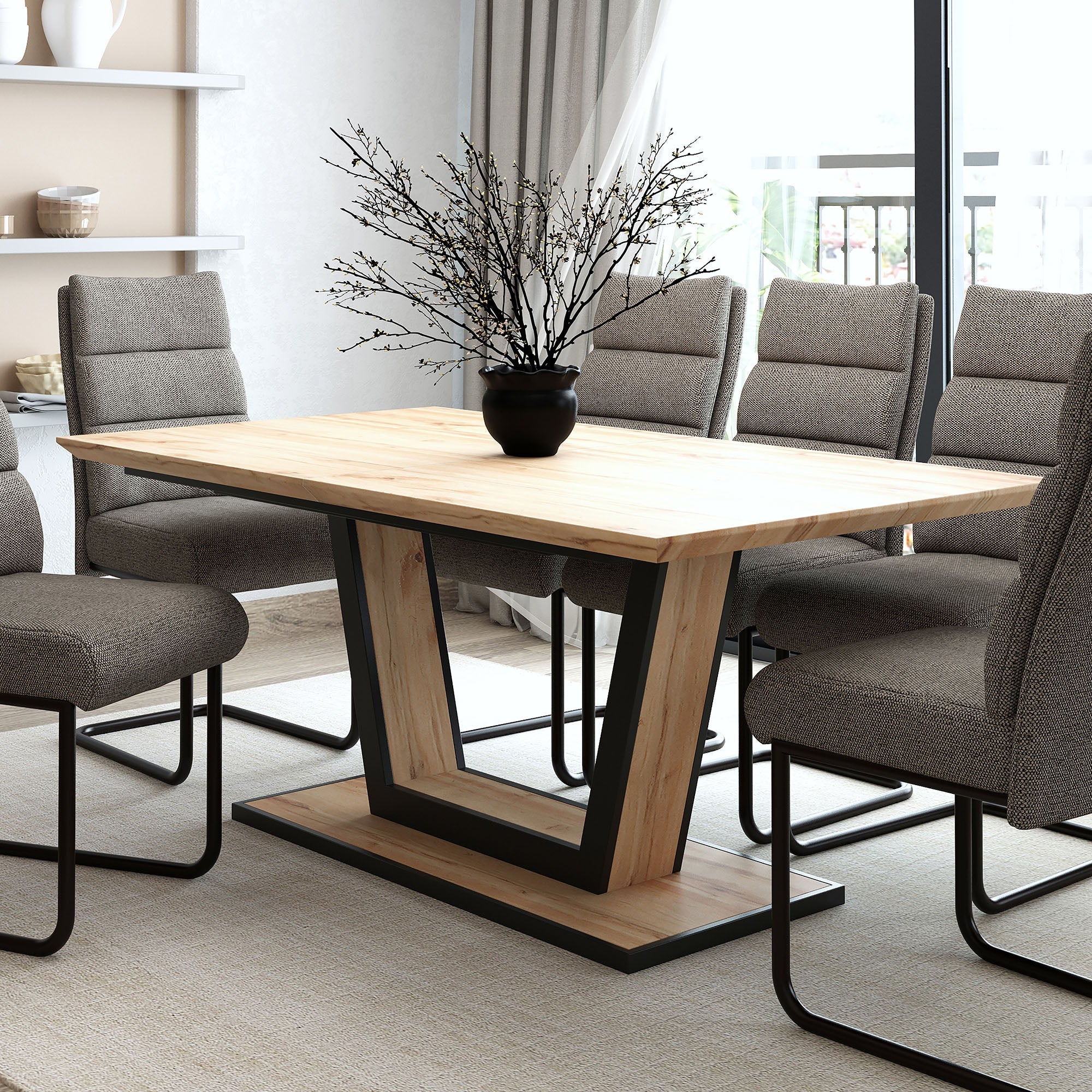 WorldwideFORNA - EXTENSION DINING TABLE - NATURAL