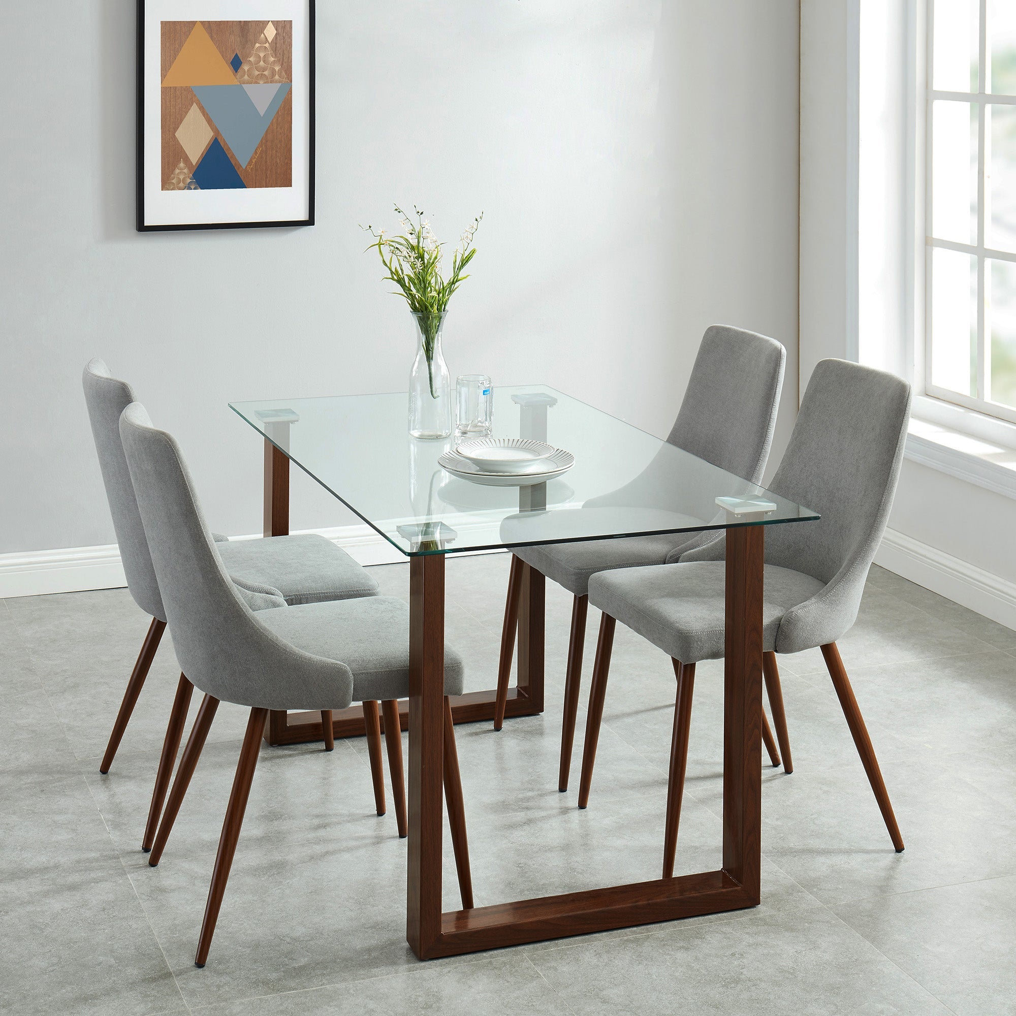 WorldwideFRANCO BK_CORA GY - 5PC DINING SET
