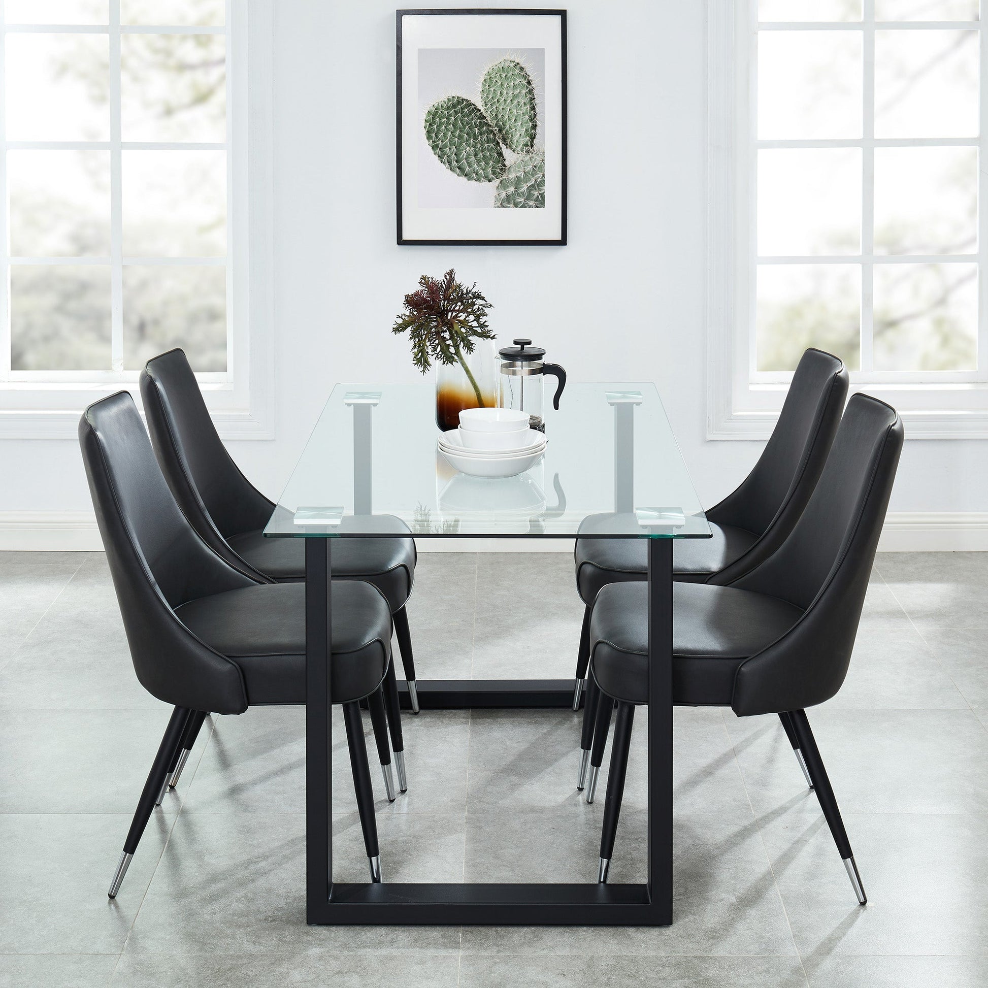 WorldwideFRANCO BK_SILVANO GY - 5PC DINING SET