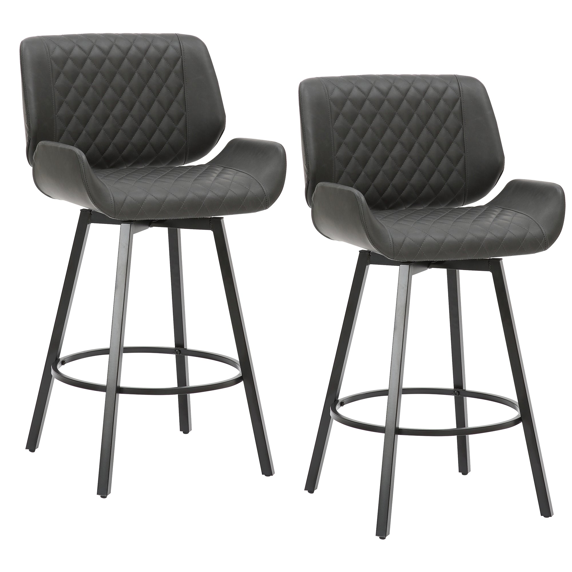 WorldwideFRASER - 26'' COUNTER STOOL PU - CHARCOAL