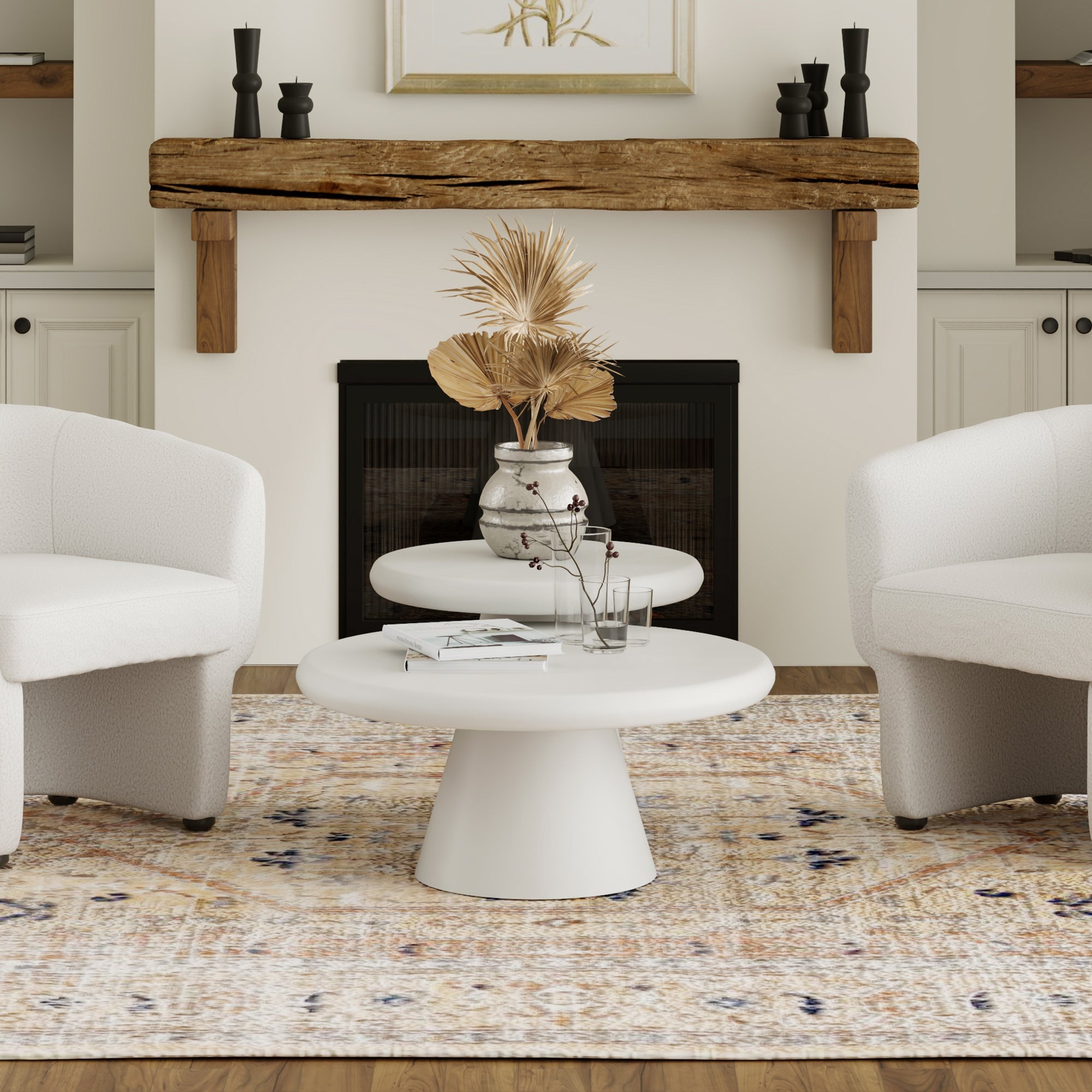 WorldwideGALIO - 2PC COFFEE TABLE SET - WHITE