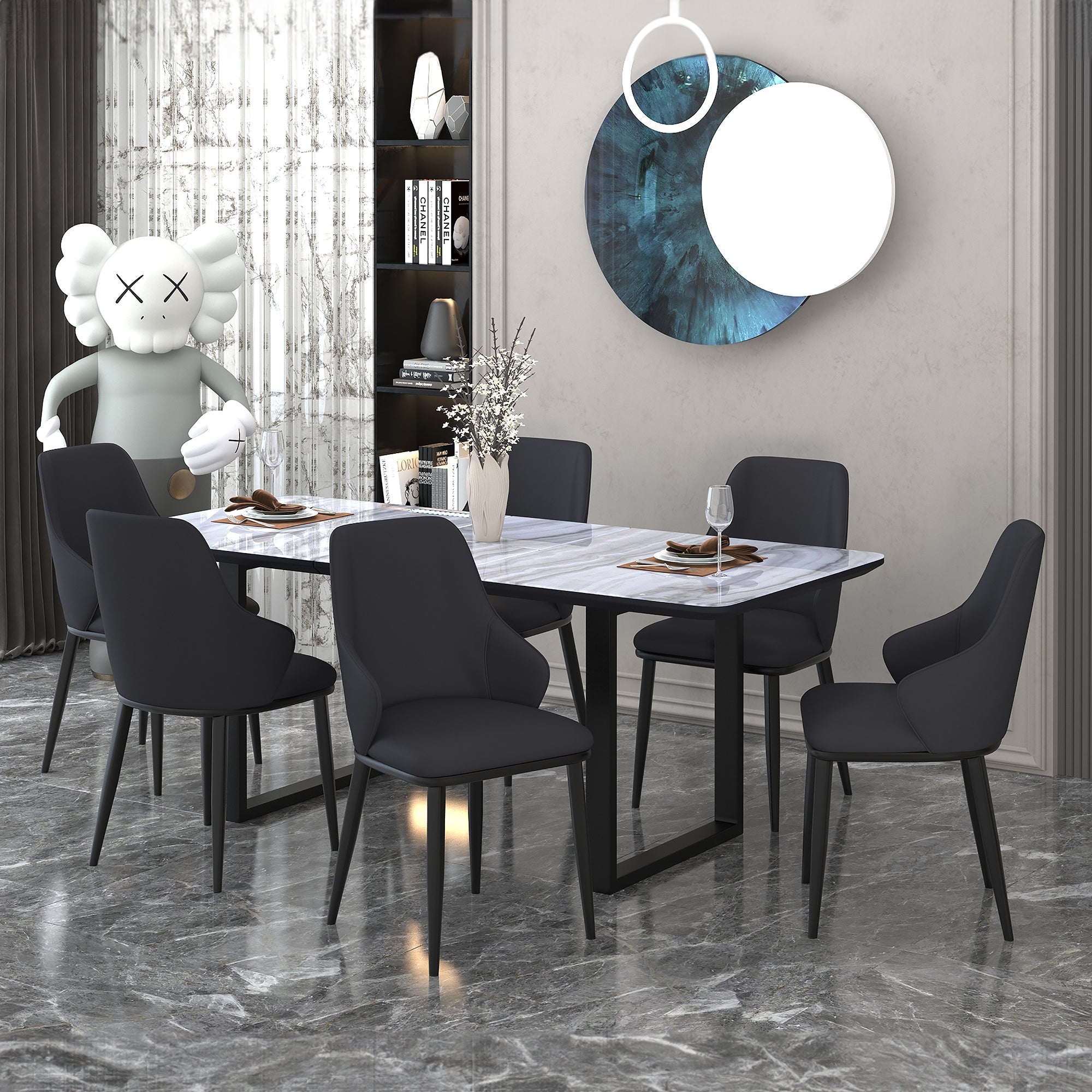 WorldwideGAVIN_KASH BLK - 7PC DINING SET