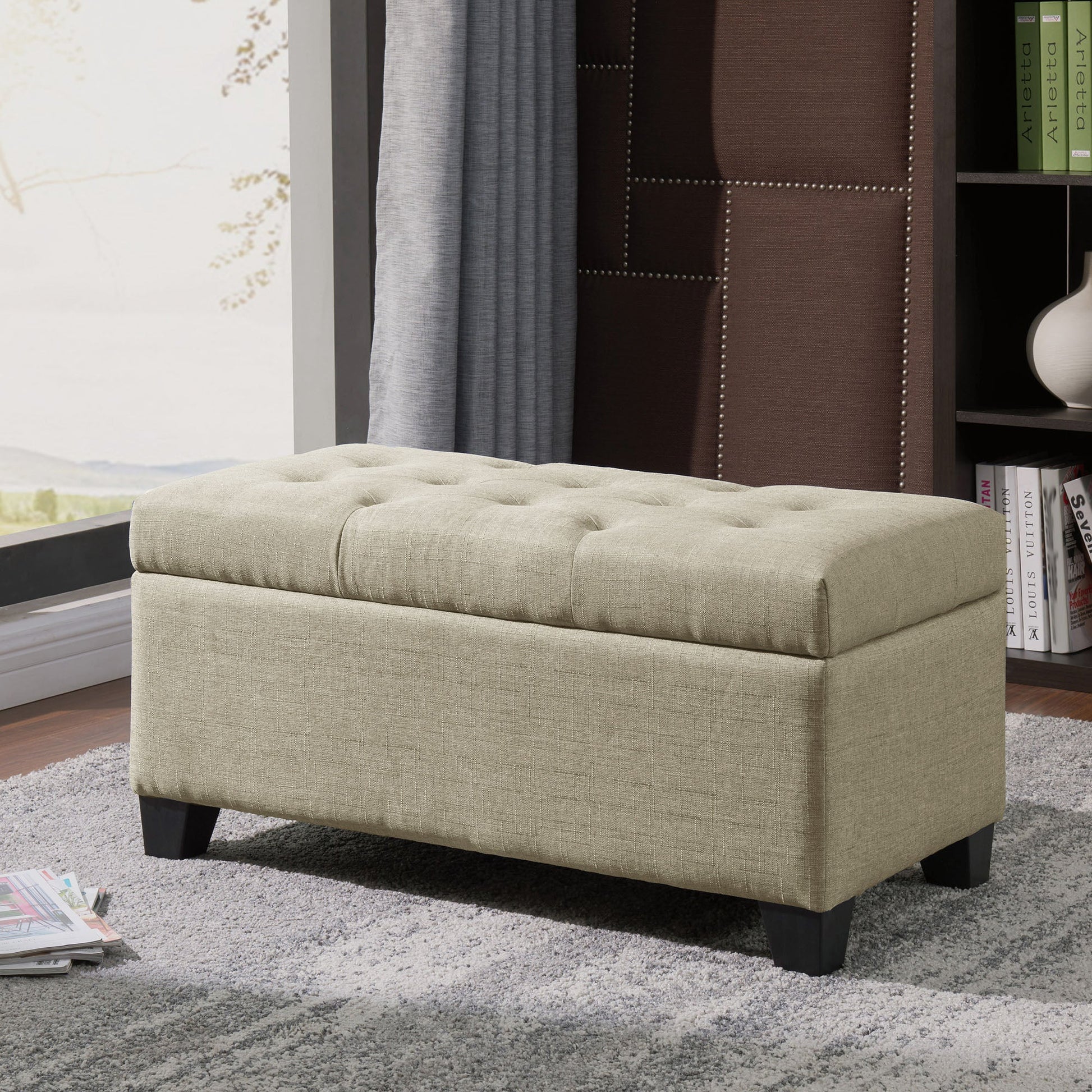 WorldwideHARPER - STORAGE OTTOMAN - BEIGE