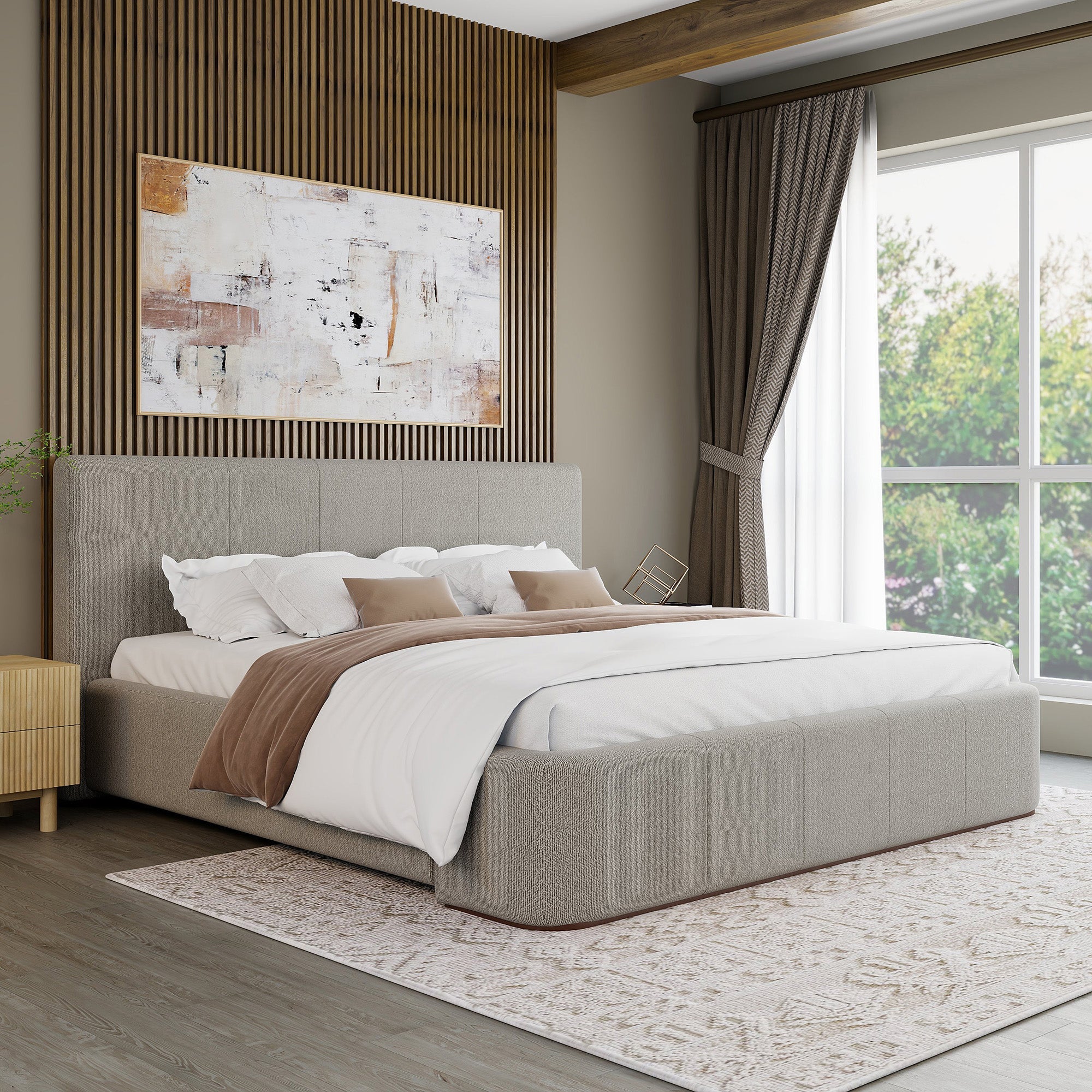 WorldwideHARROD - 78" PLATFORM BED - MUSHROOM