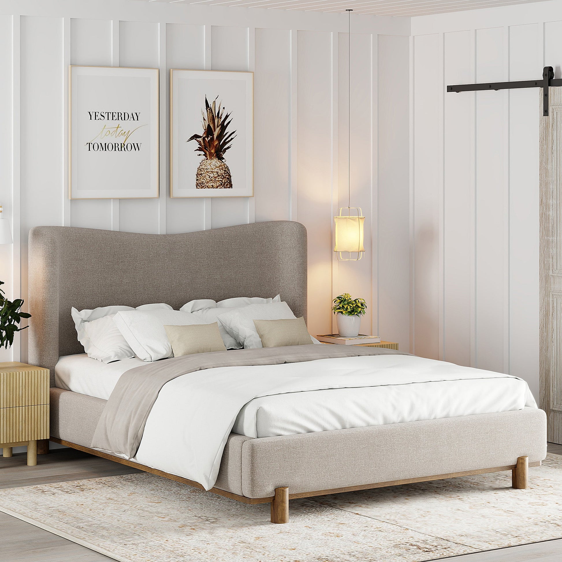 WorldwideISADORA - 60" PLATFORM BED - DARK BEIGE