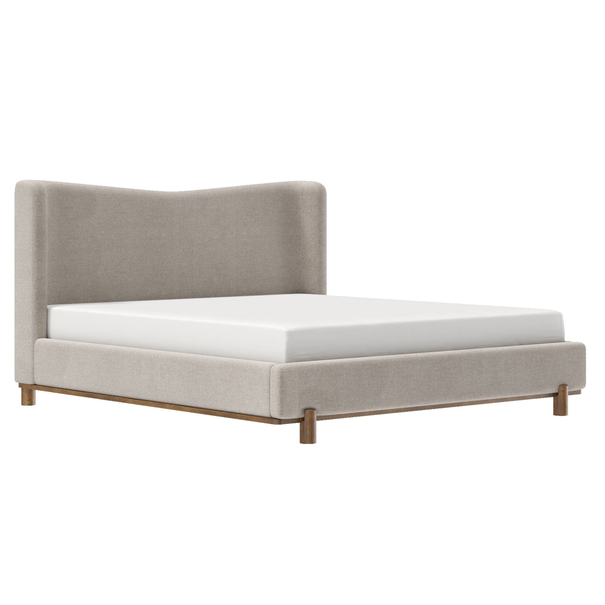 WorldwideISADORA - 78" PLATFORM BED - DARK BEIGE