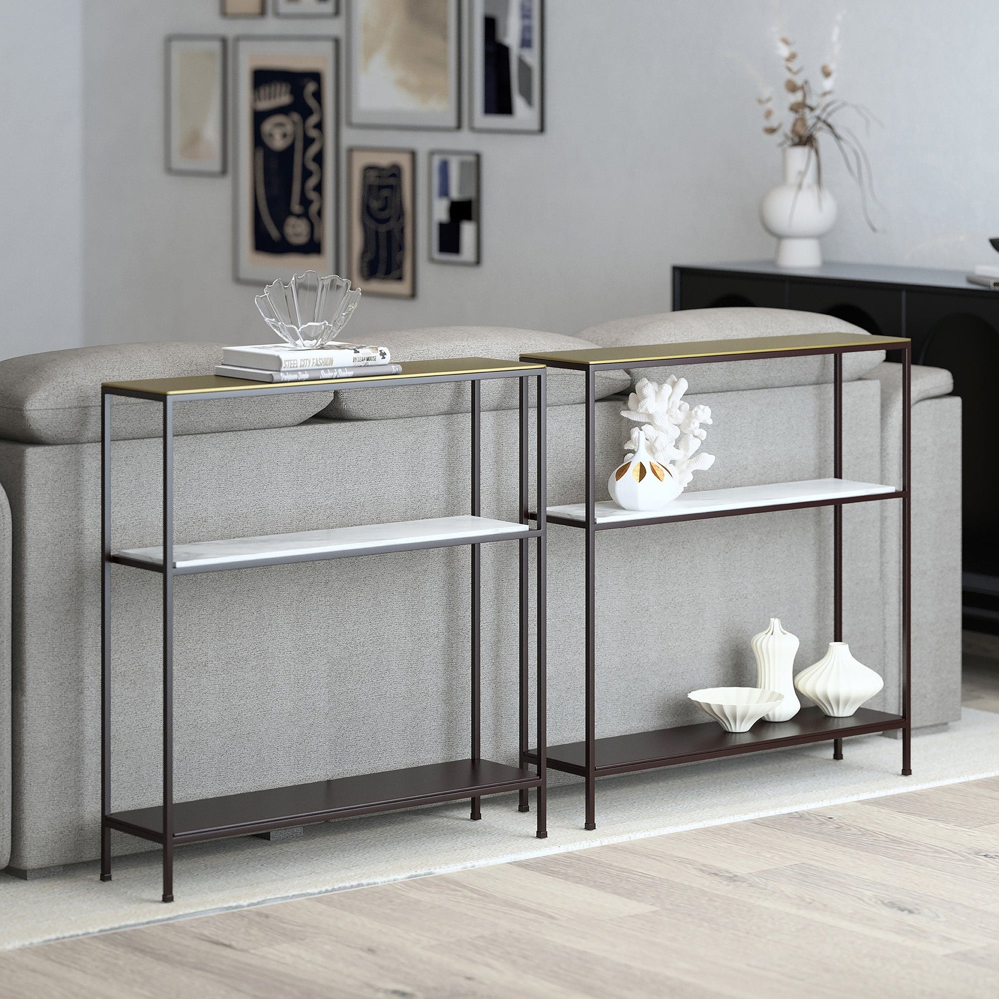 WorldwideIZZY - CONSOLE TABLE - ANTIQUE GOLD_BLACK