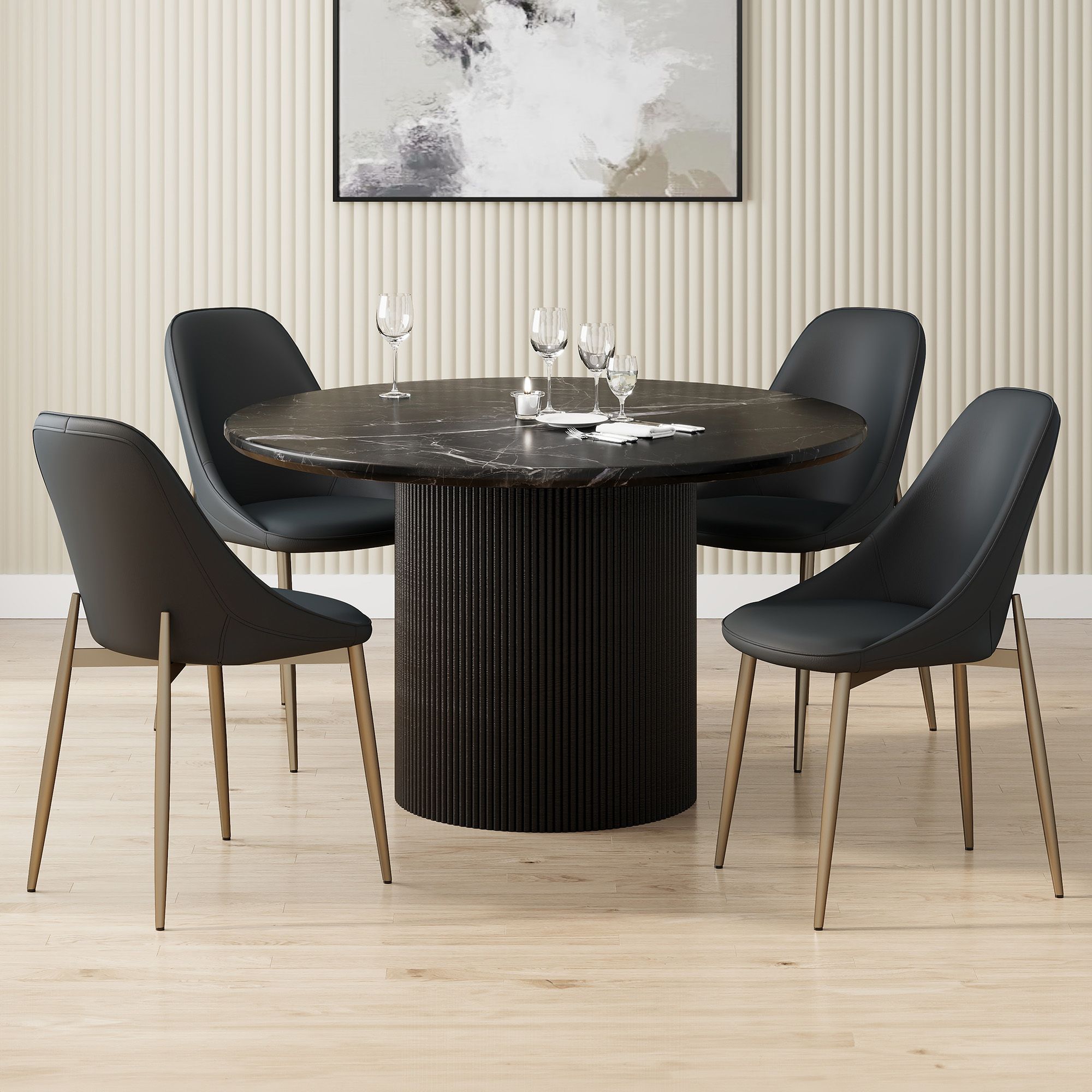 WorldwideJILSA BLK_CLEO BK - 5PC DINING SET