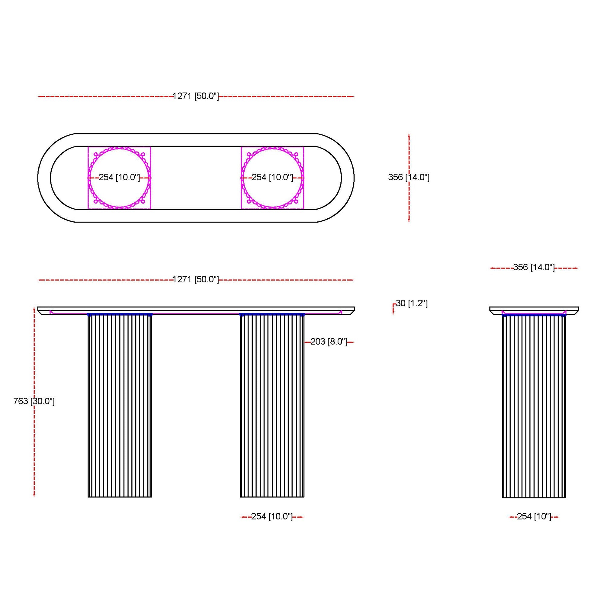 WorldwideJILSA - CONSOLE TABLE - BLACK