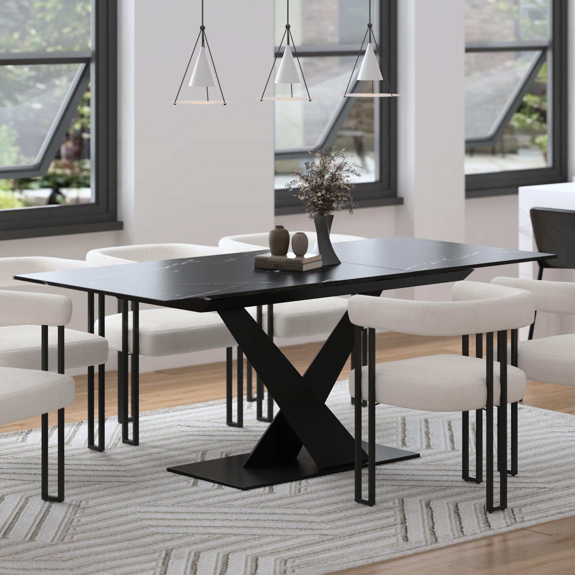 WorldwideJULIUS - EXTENSION DINING TABLE - BLACK