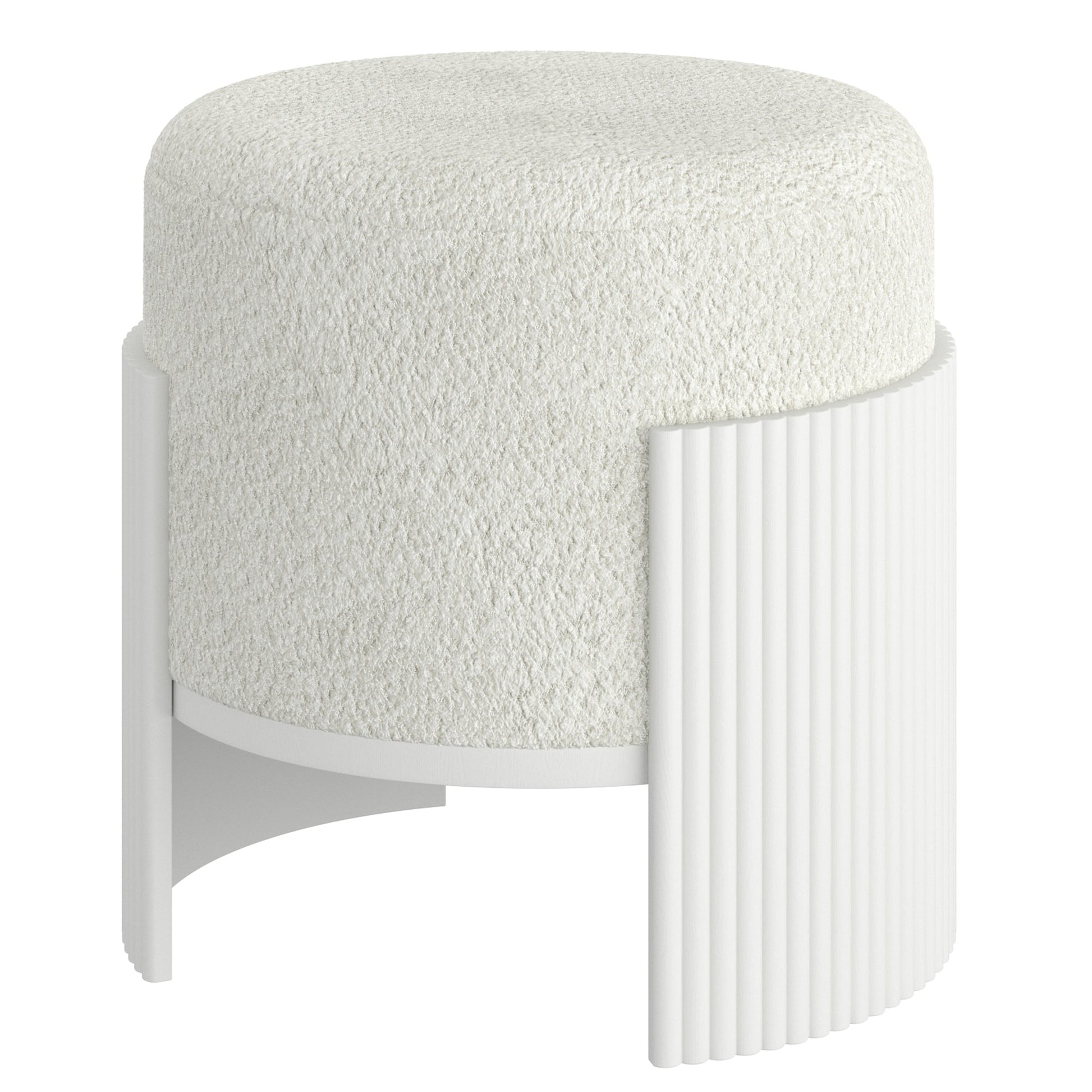WorldwideKIRAZ - ROUND OTTOMAN - IVORY_WHITE