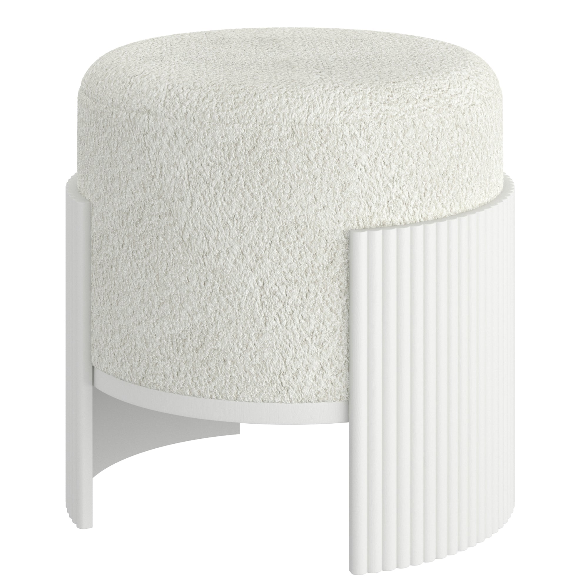 WorldwideKIRAZ - ROUND OTTOMAN - IVORY_WHITE