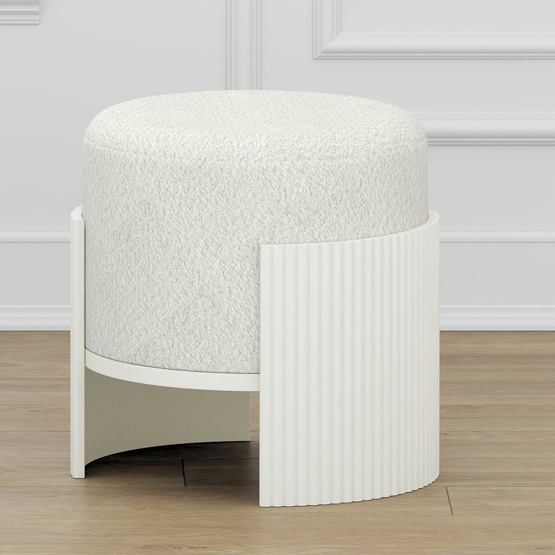 WorldwideKIRAZ - ROUND OTTOMAN - IVORY_WHITE