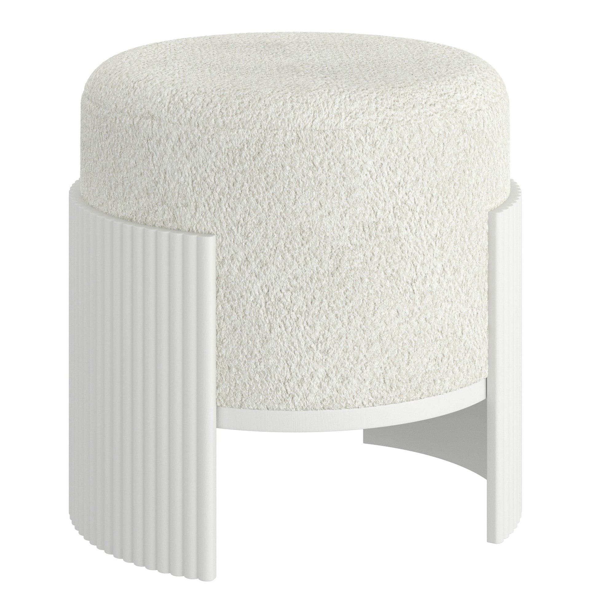 WorldwideKIRAZ - ROUND OTTOMAN - IVORY_WHITE