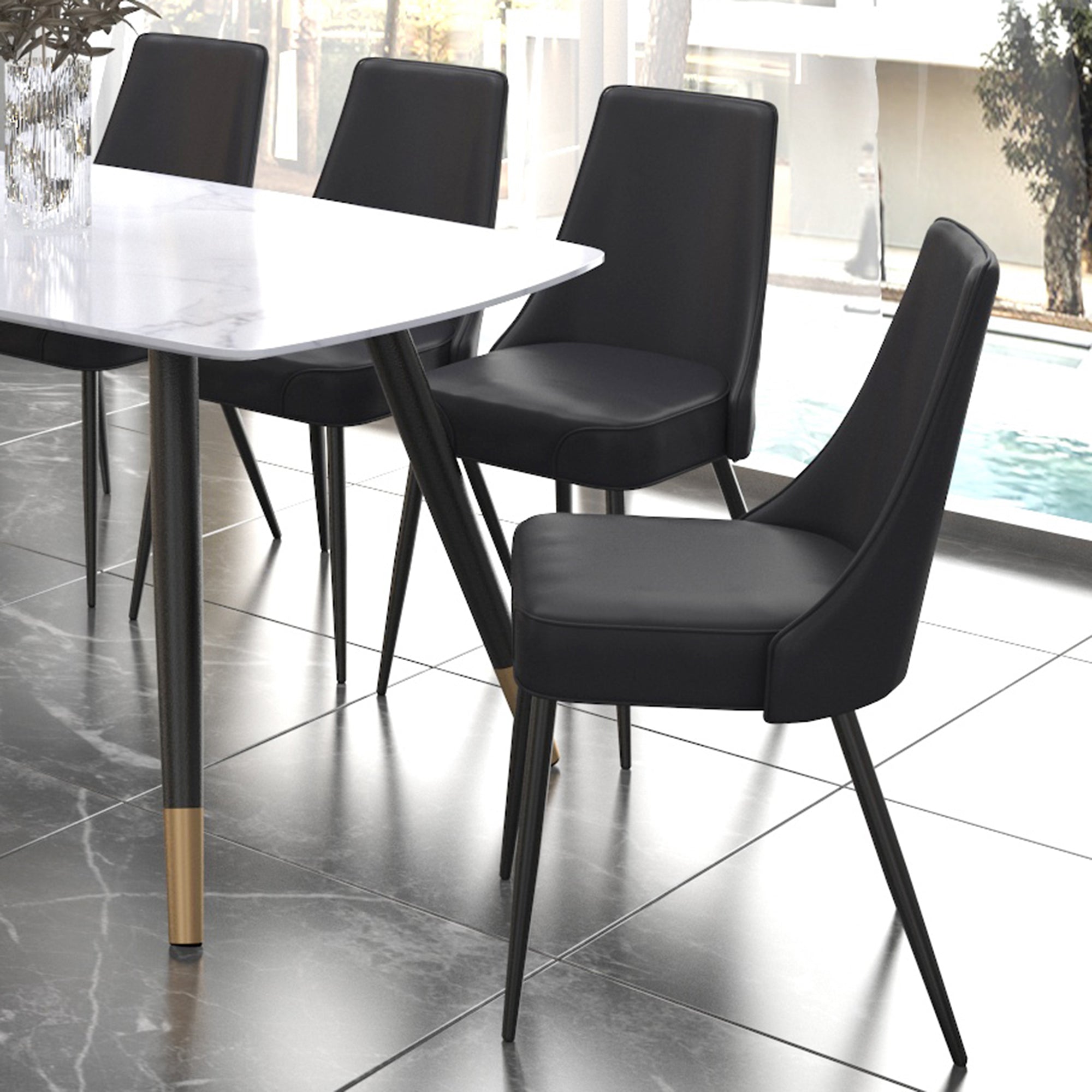 WorldwideKODA - SIDE CHAIR PU - BLACK