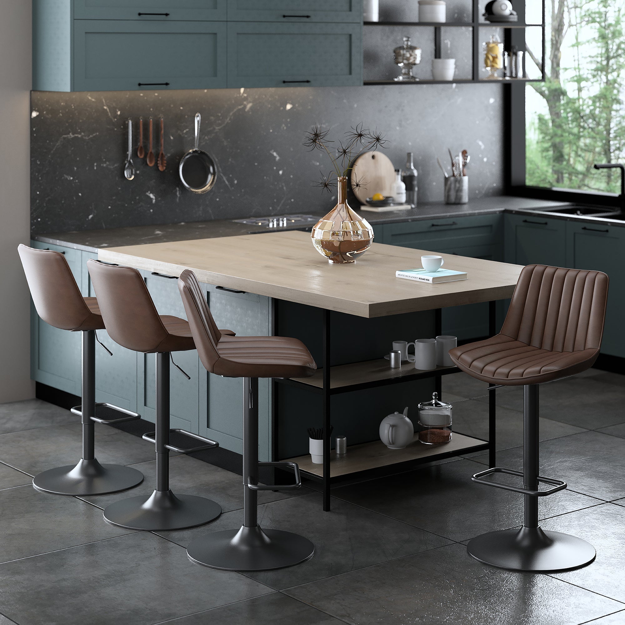 WorldwideKOSI - AIR LIFT STOOL - BROWN