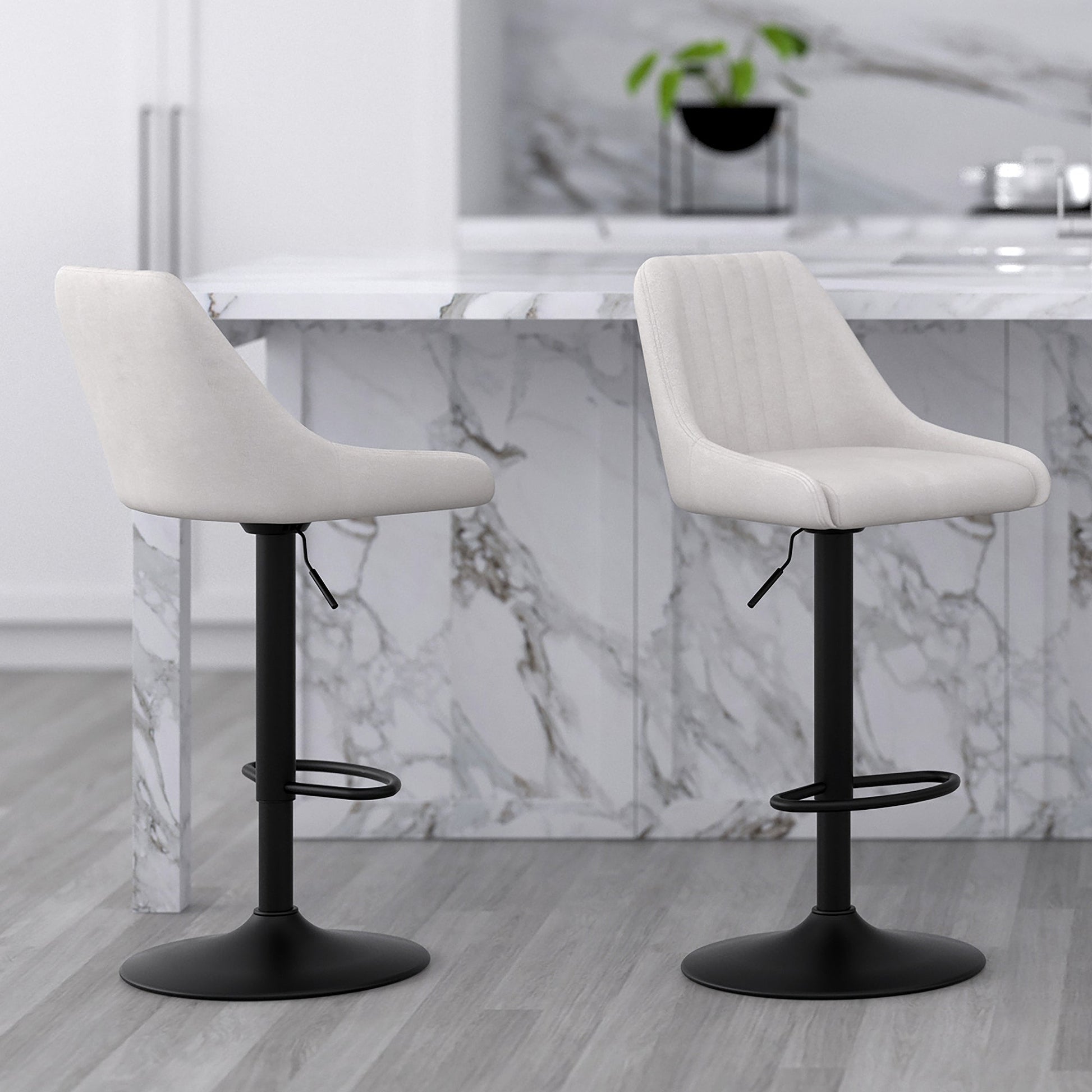 WorldwideKRON - AIR LIFT STOOL - BEIGE FABRIC