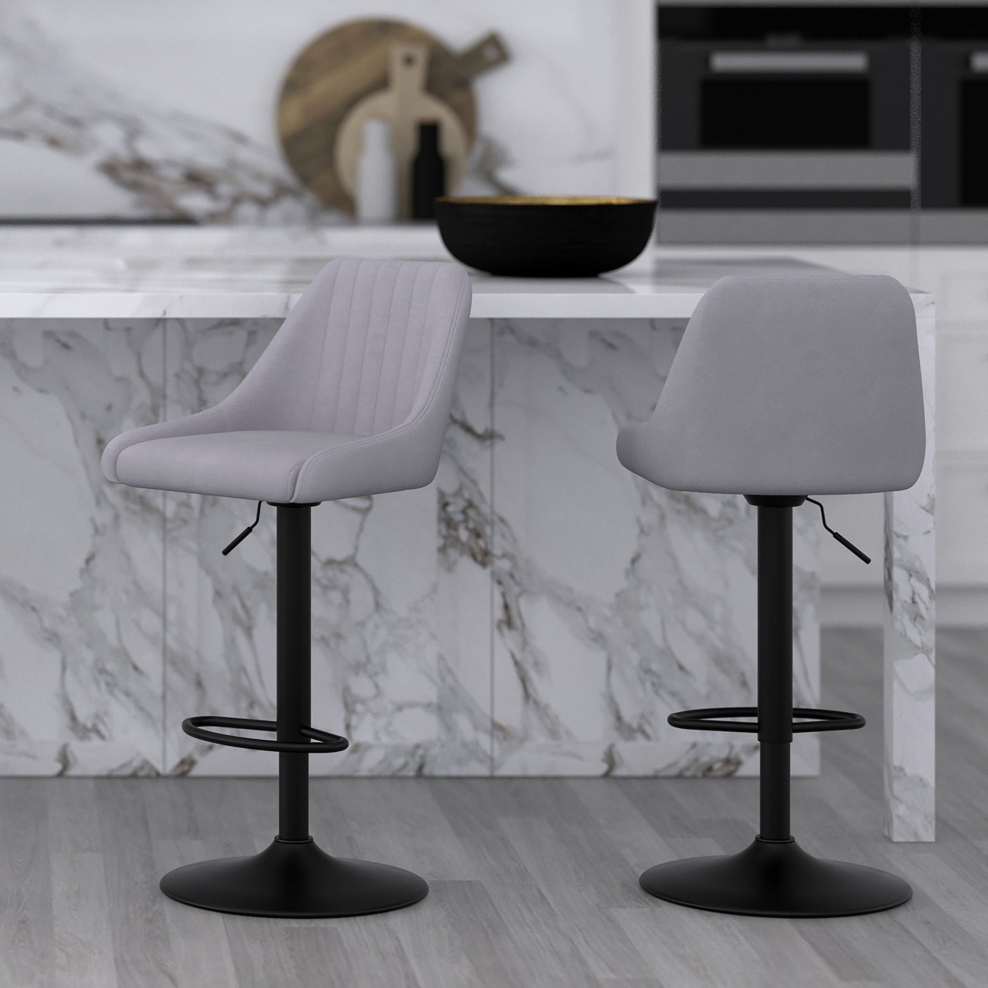 WorldwideKRON - AIR LIFT STOOL - GREY FABRIC