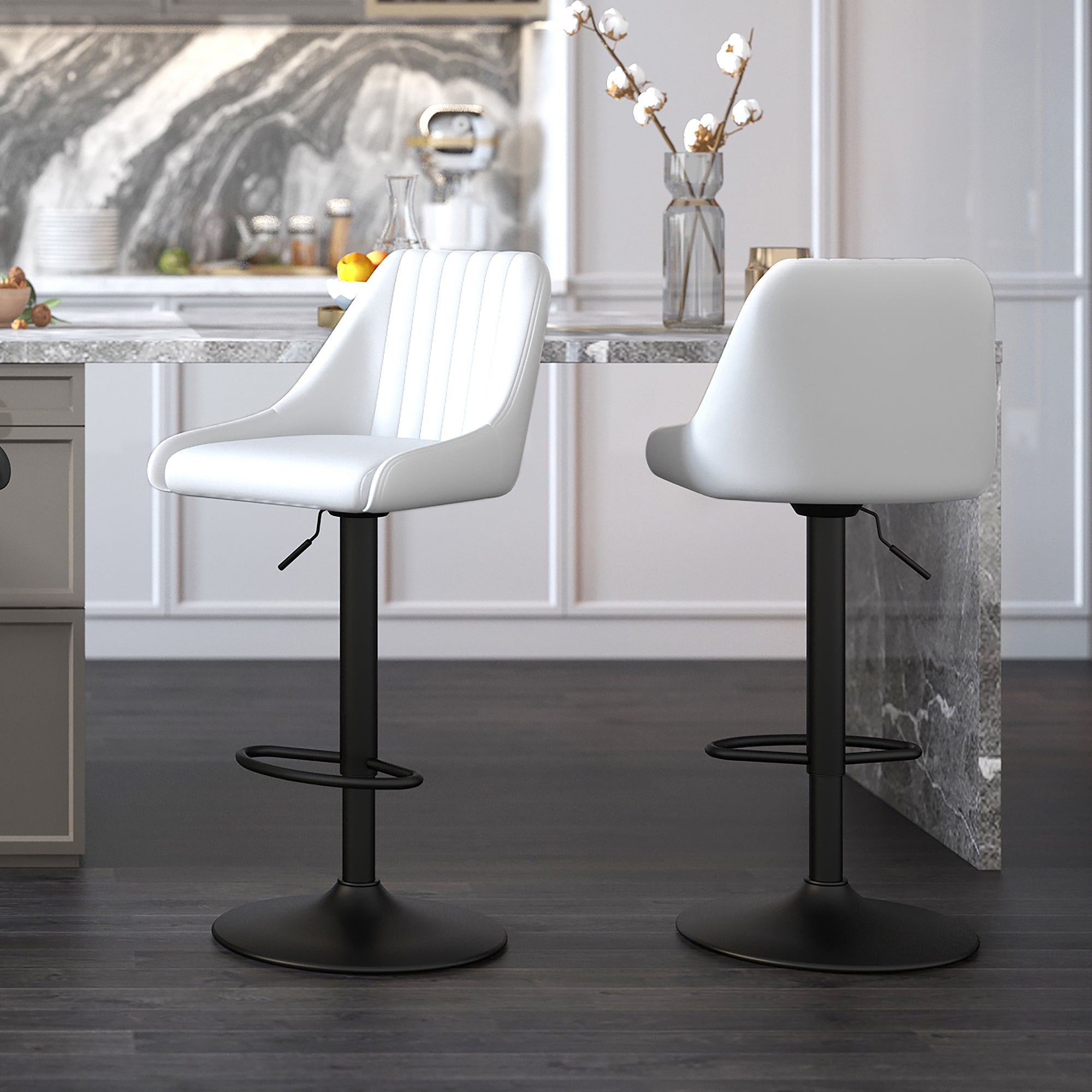 WorldwideKRON - AIR LIFT STOOL PU - WHITE