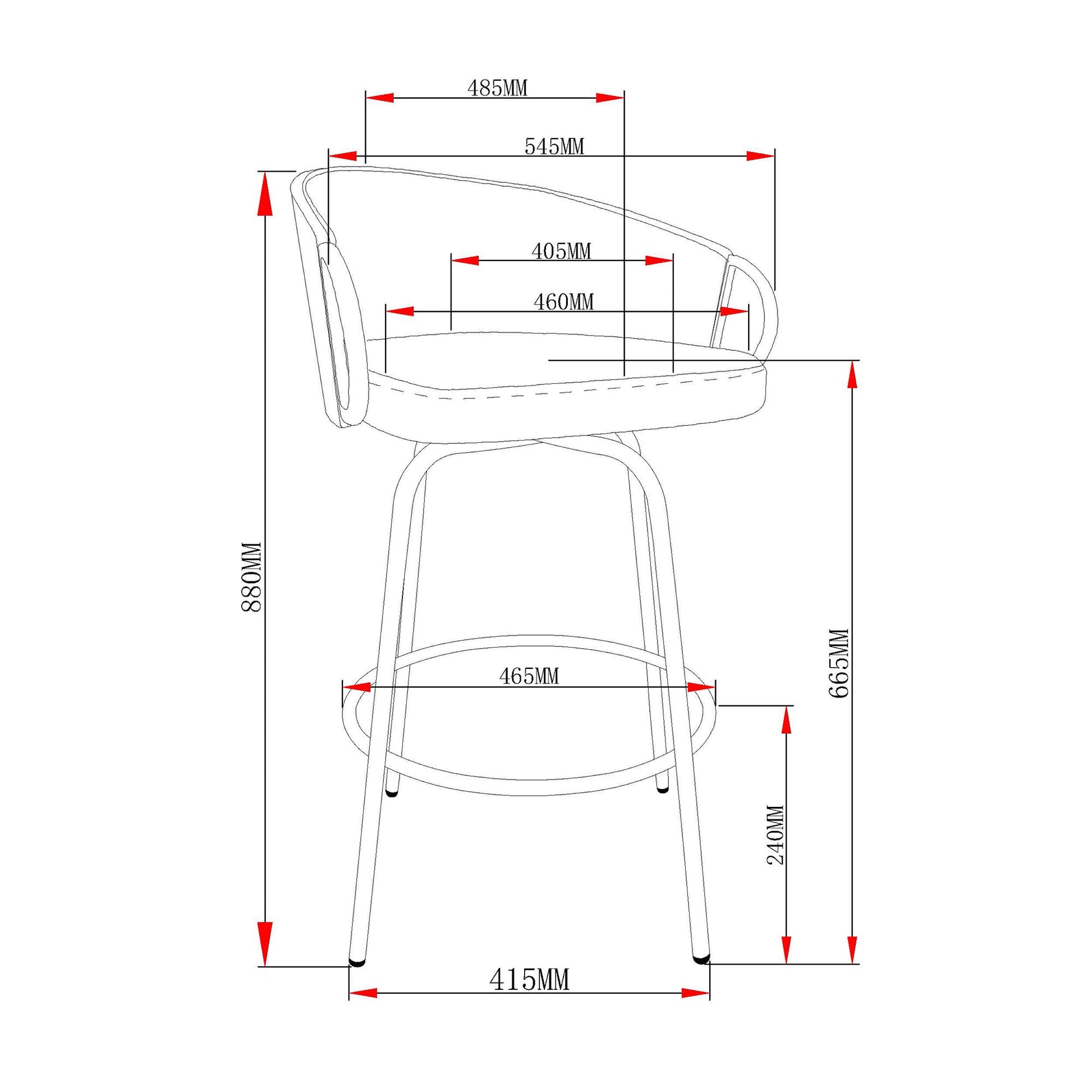 WorldwideLAVO - 26'' COUNTER STOOL - BLACK