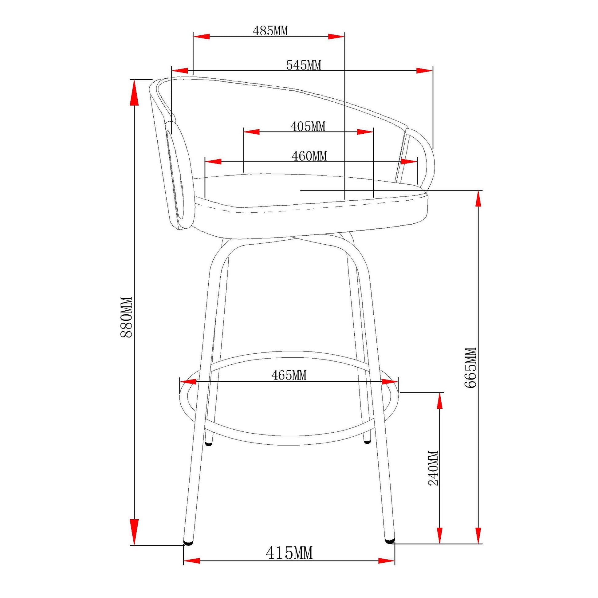 WorldwideLAVO - 26'' COUNTER STOOL - GREY