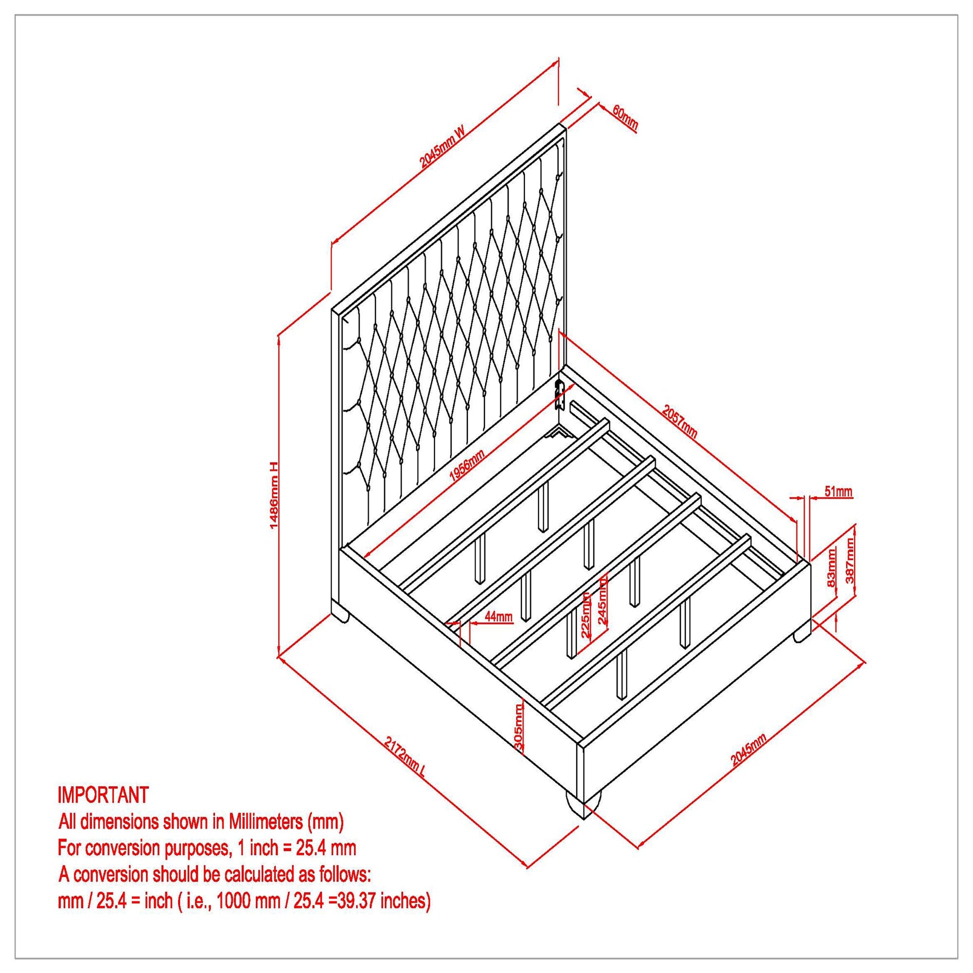 WorldwideLUCILLE - 78'' BED - BLACK/GOLD