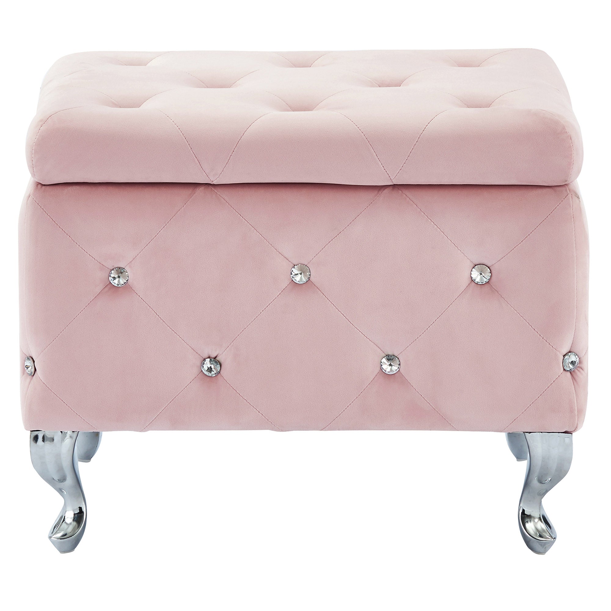 WorldwideMONIQUE - SM STORAGE OTTOMAN - BLUSH VELVET