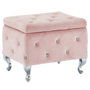 WorldwideMONIQUE - SM STORAGE OTTOMAN - BLUSH VELVET